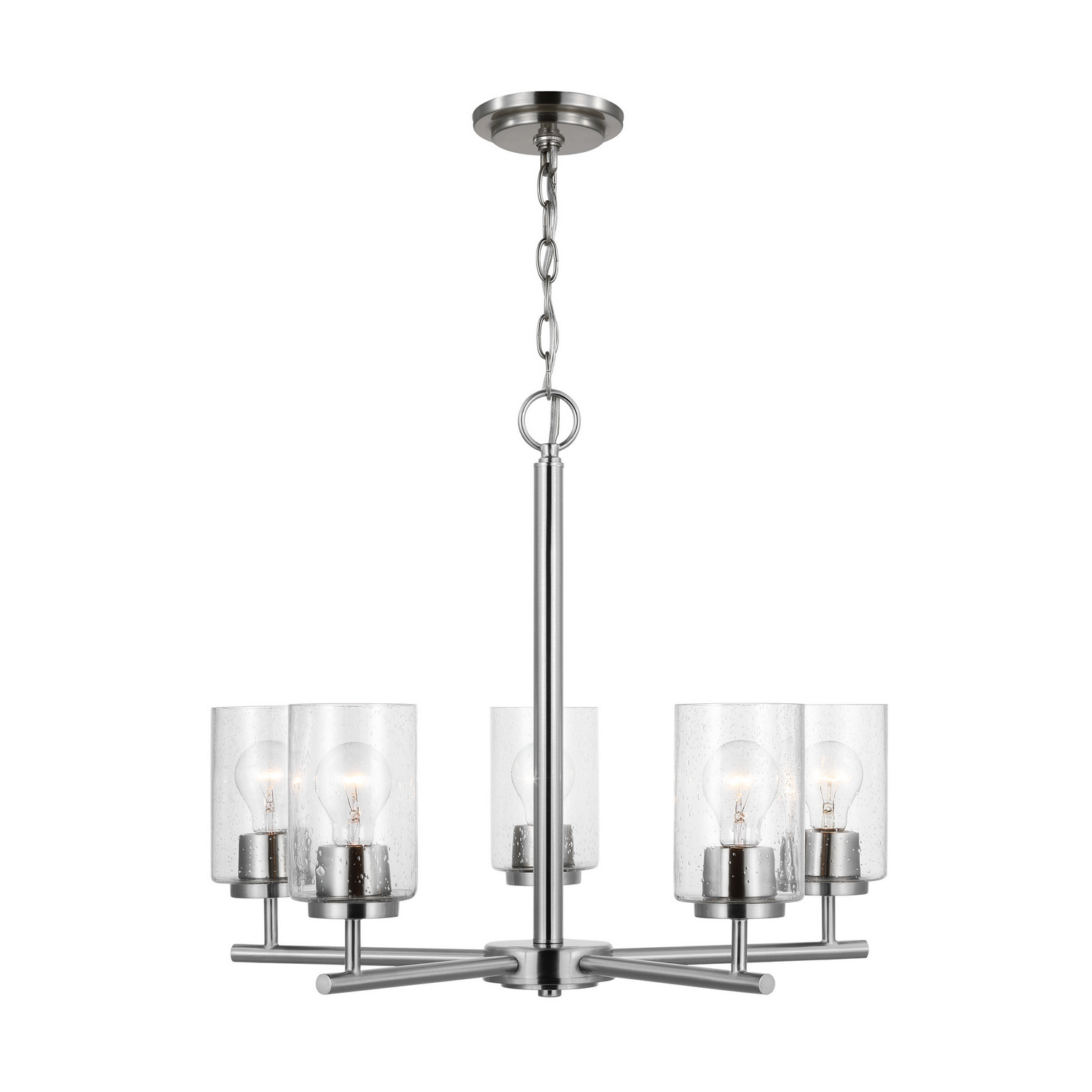 Generation Lighting. Oslo Five Light Chandelier in Brushed Nickel - 31171-962