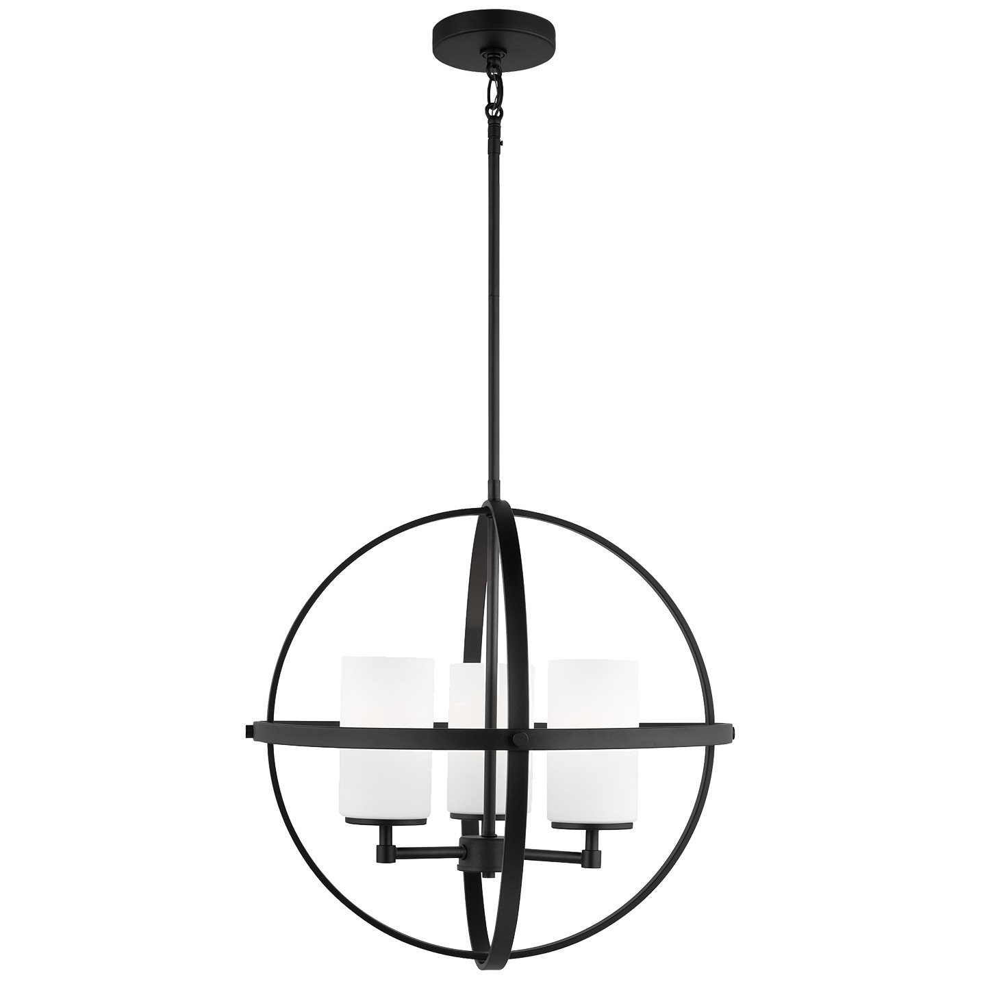 Generation Lighting. Alturas Three Light Chandelier in Midnight Black - 3124603EN3-112