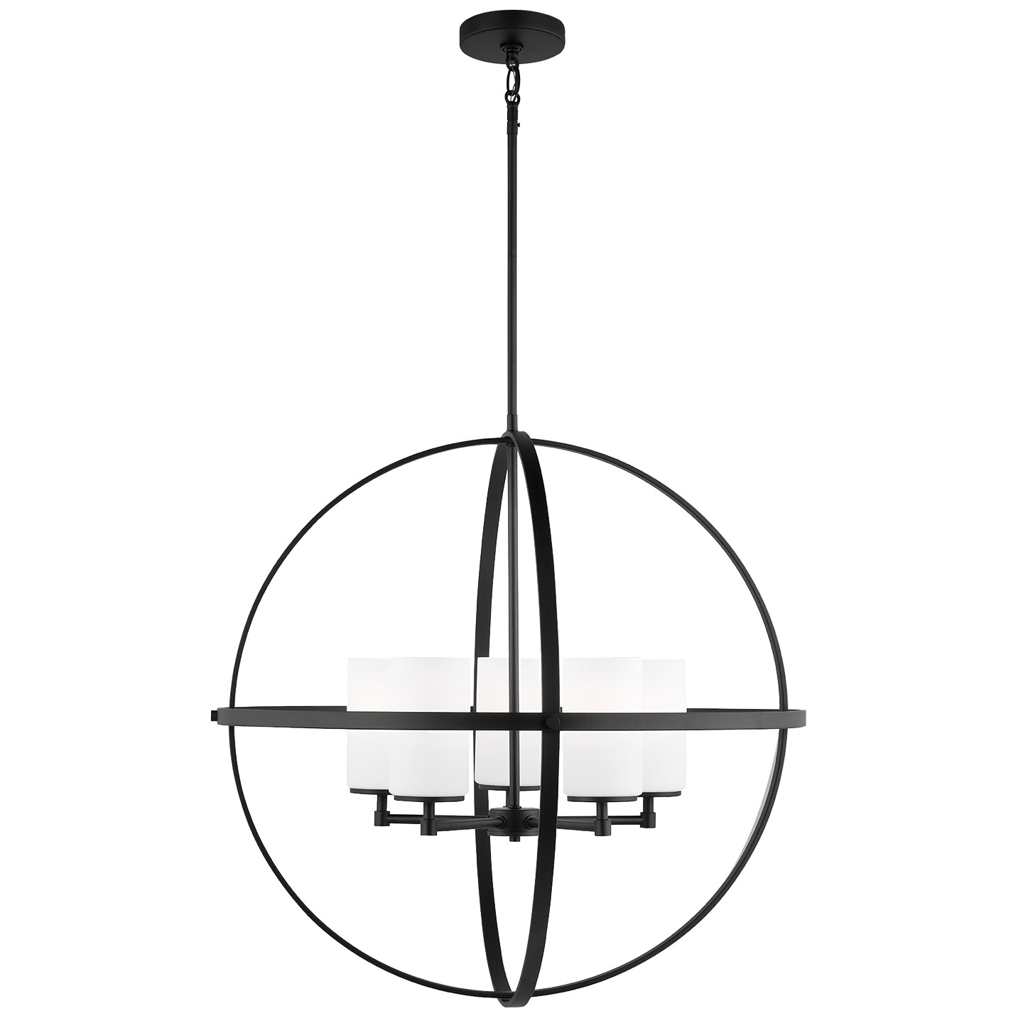 Generation Lighting. Alturas Five Light Chandelier in Midnight Black - 3124605EN3-112