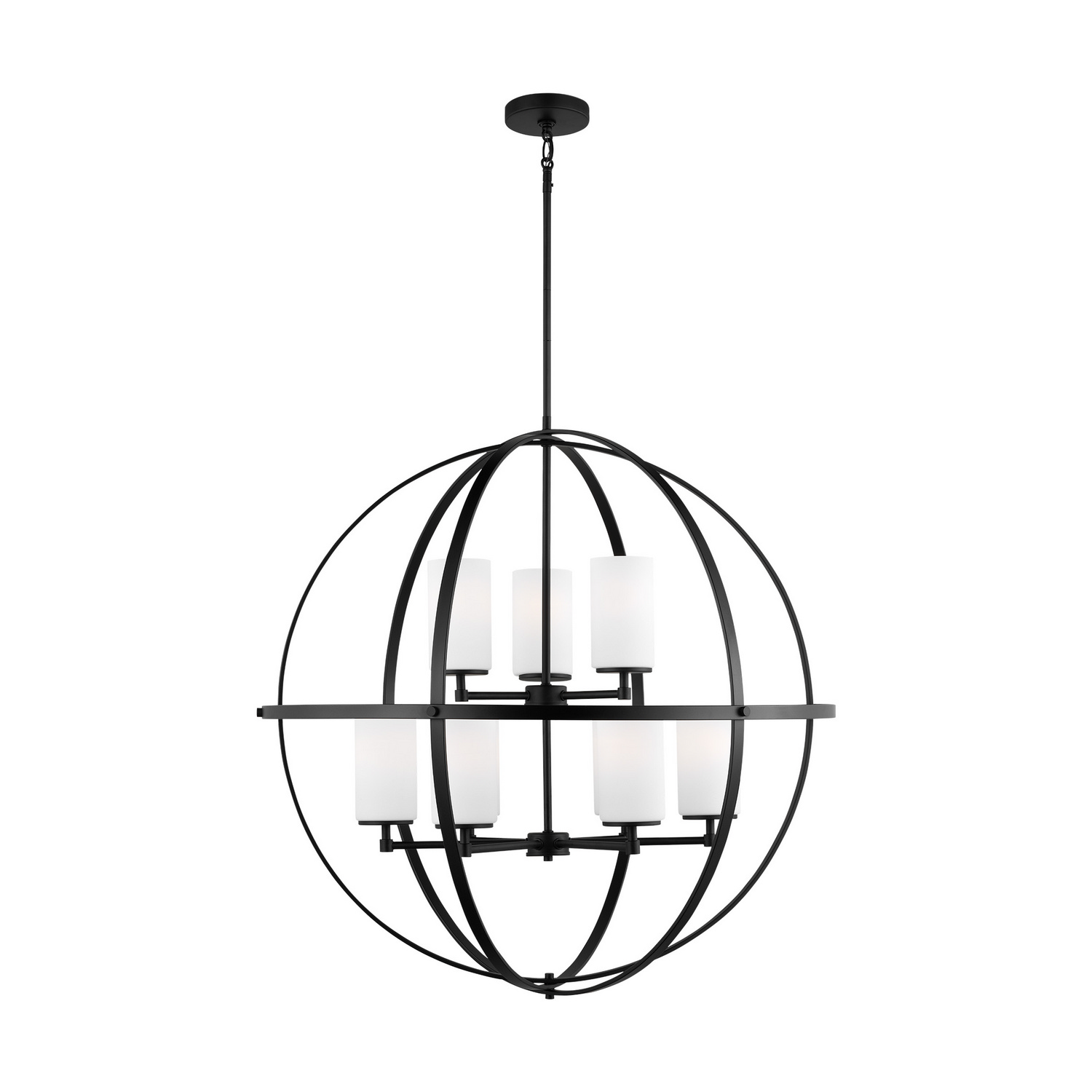 Generation Lighting. Alturas Nine Light Chandelier in Midnight Black - 3124609EN3-112