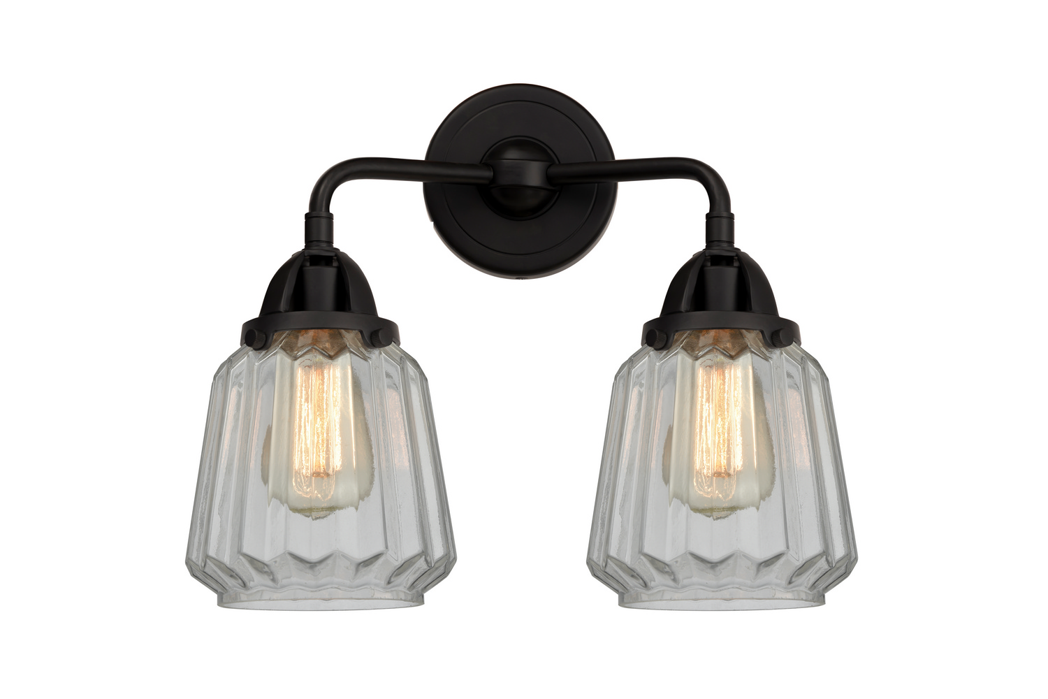 Two Light Bath Vanity by Innovations - Nouveau 2 Collection, Matte Black Finish - 288-2W-BK-G142