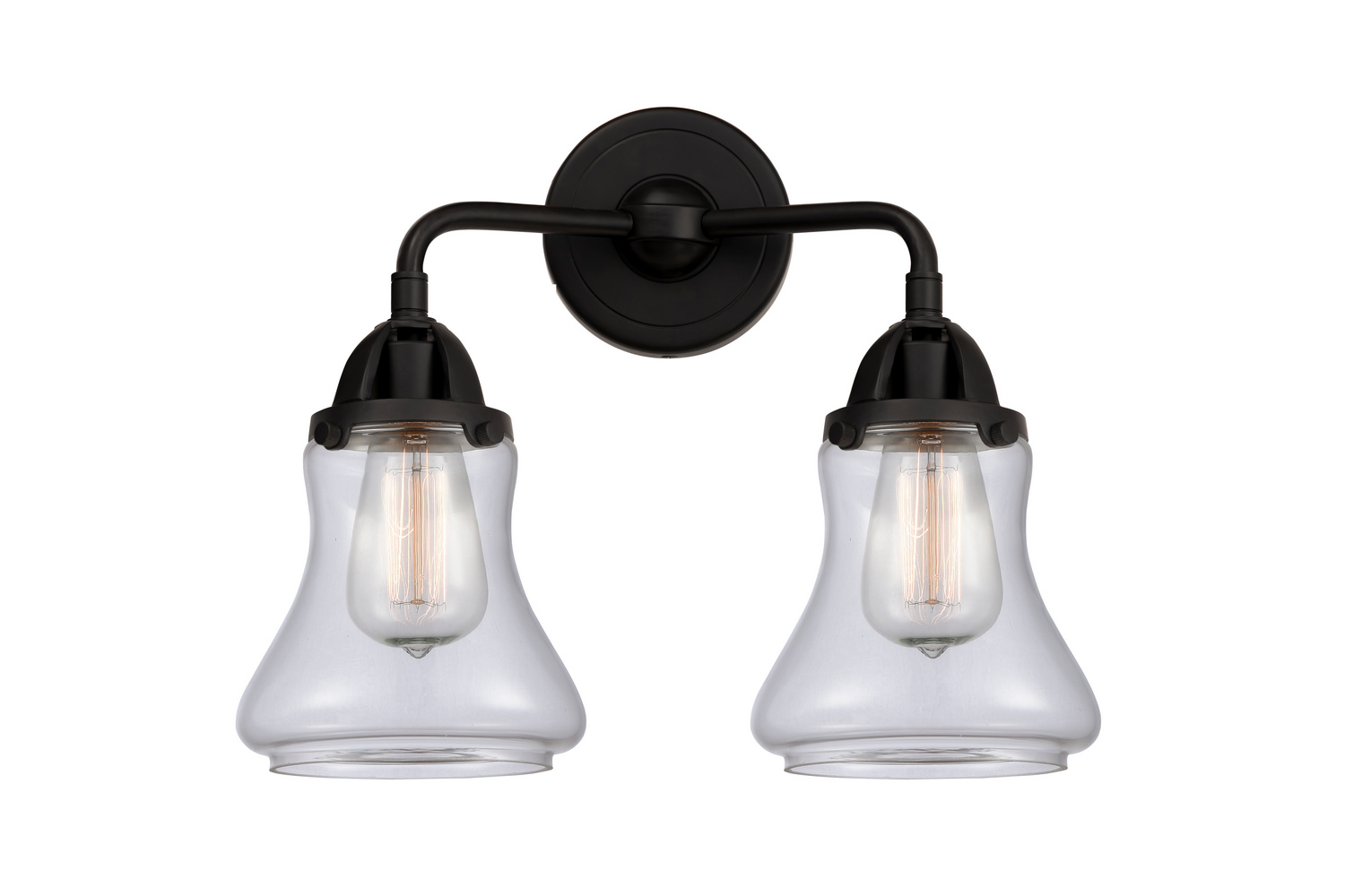 Two Light Bath Vanity by Innovations - Nouveau 2 Collection, Matte Black Finish - 288-2W-BK-G192