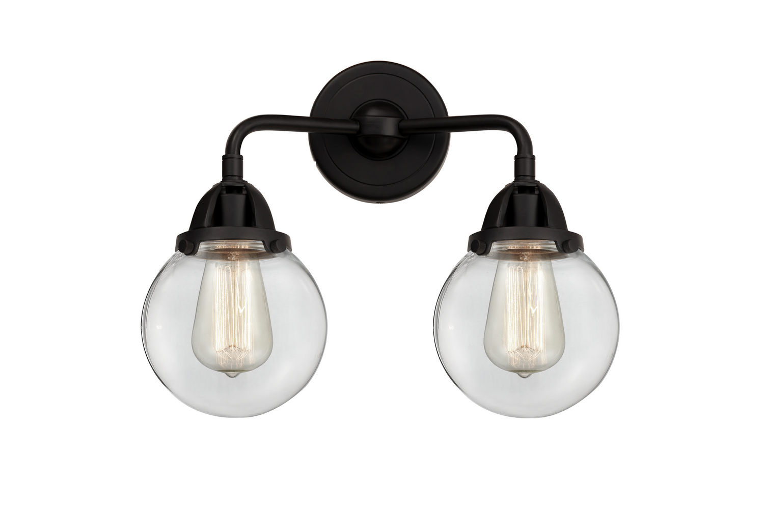Two Light Bath Vanity by Innovations - Nouveau 2 Collection, Matte Black Finish - 288-2W-BK-G202-6