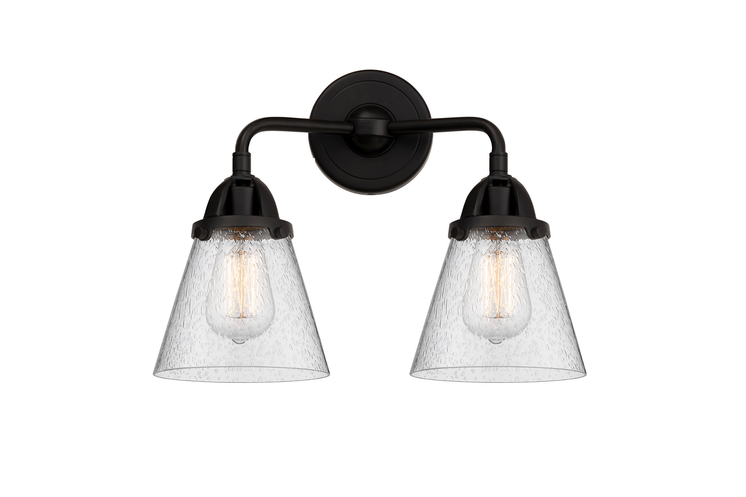 Two Light Bath Vanity by Innovations - Nouveau 2 Collection, Matte Black Finish - 288-2W-BK-G64