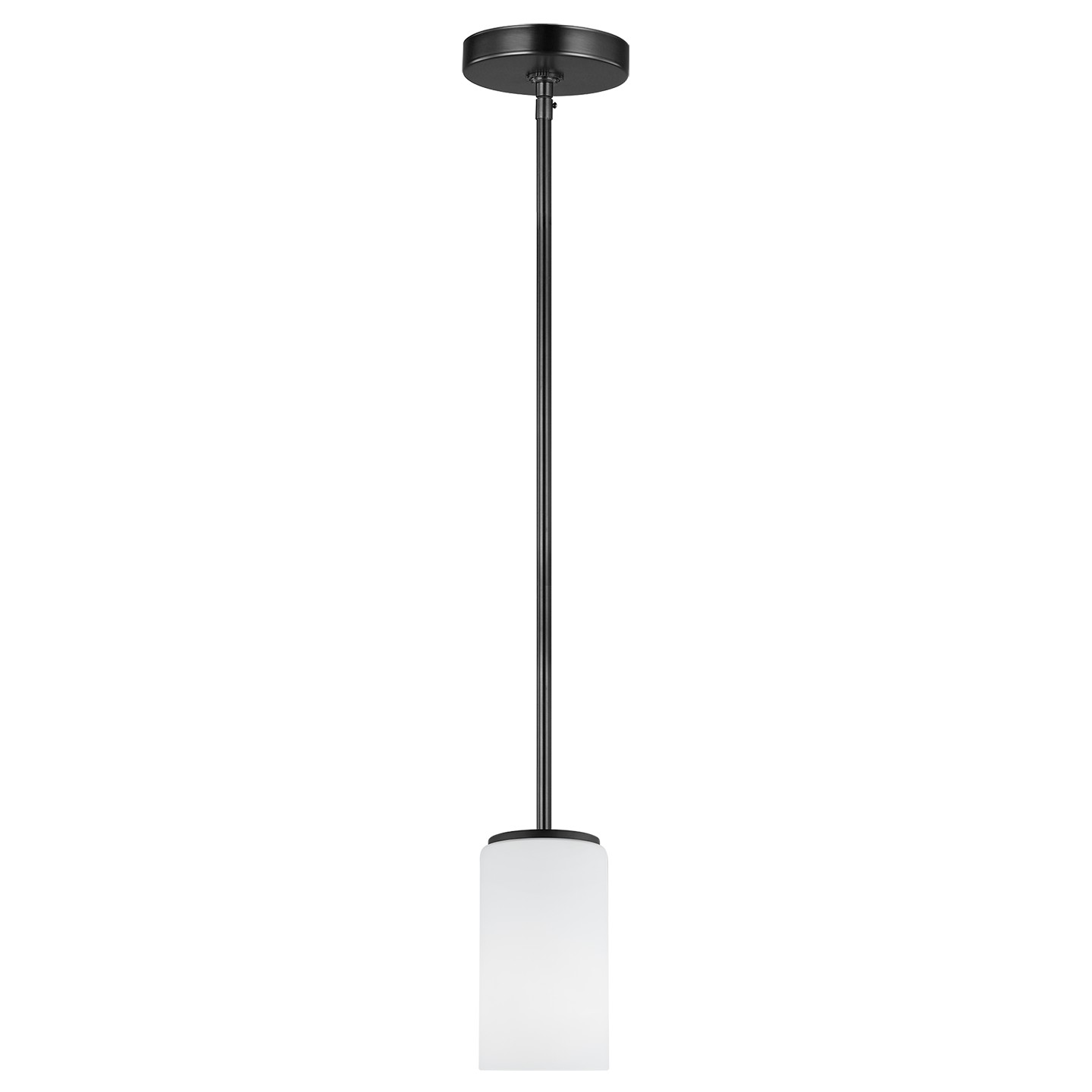 Generation Lighting. Alturas One Light Mini-Pendant in Midnight Black - 6124601EN3-112
