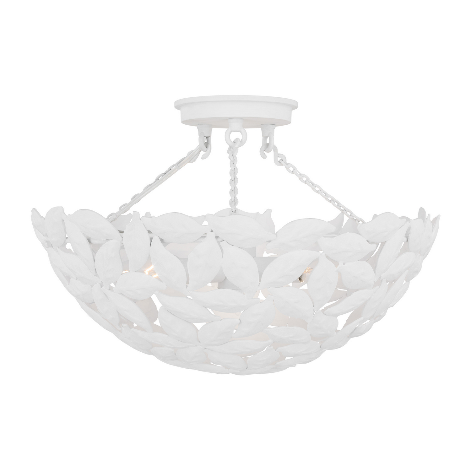 Visual Comfort Studio Kelan Three Light Semi Flush Mount in Textured White - AF1173TXW