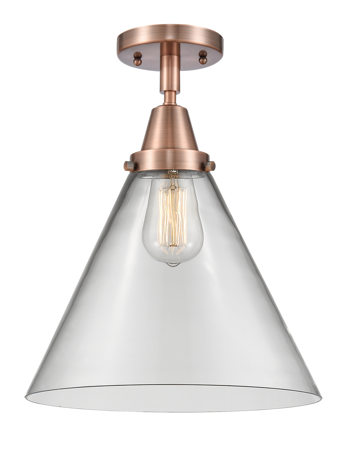 LED Semi-Flush Mount by Innovations - Caden Collection, Antique Copper Finish - 447-1C-AC-G42-L-LED