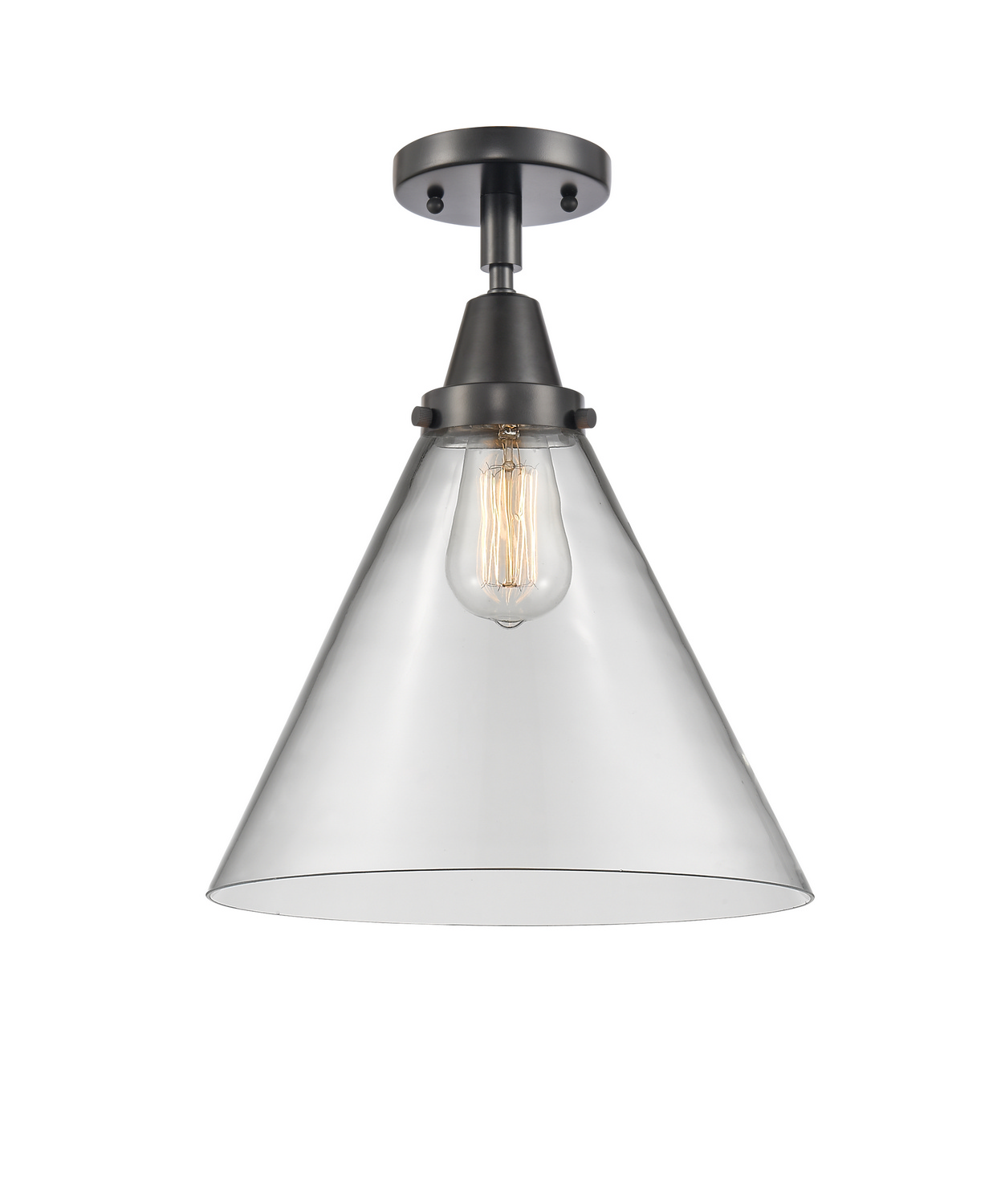 LED Semi-Flush Mount by Innovations - Caden Collection, Matte Black Finish - 447-1C-BK-G42-L-LED