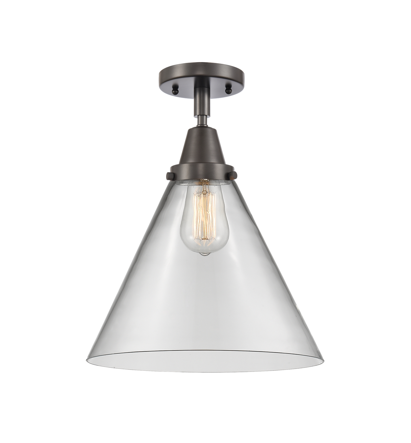 One Light Semi-Flush Mount by Innovations - Caden Collection, Oil Rubbed Bronze Finish - 447-1C-OB-G42-L