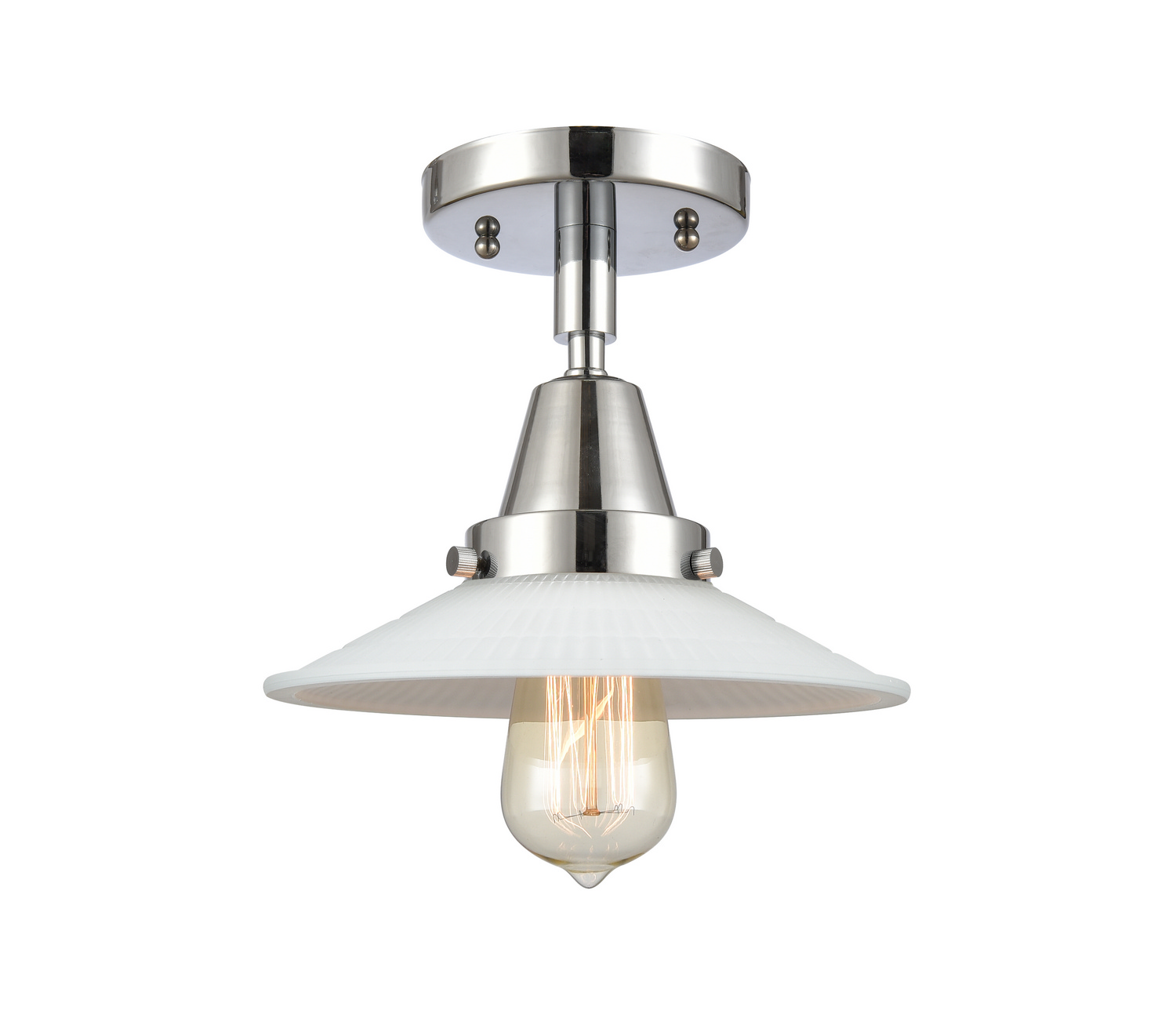 One Light Semi-Flush Mount by Innovations - Caden Collection, Polished Chrome Finish - 447-1C-PC-G1
