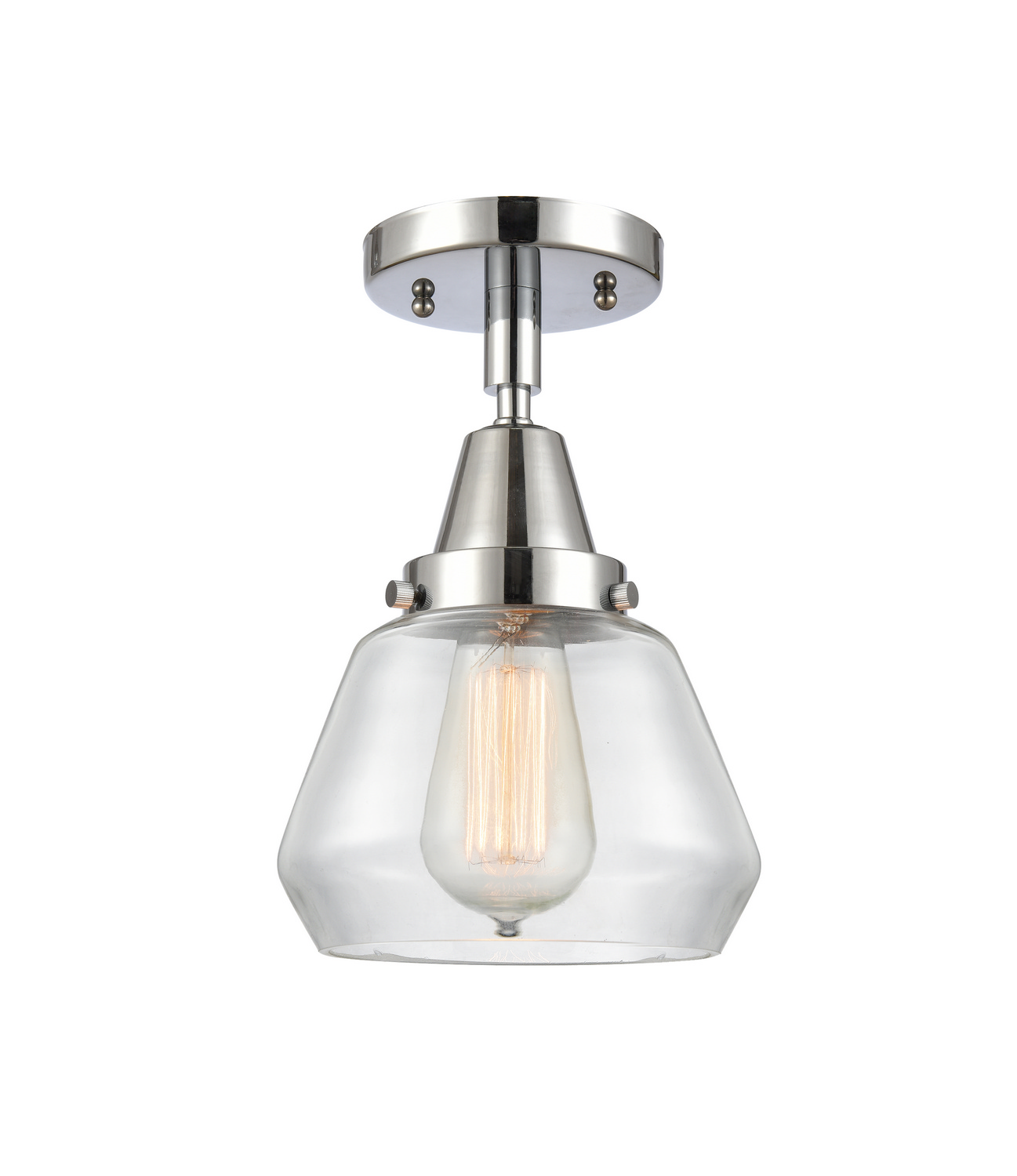 One Light Semi-Flush Mount by Innovations - Caden Collection, Polished Chrome Finish - 447-1C-PC-G172