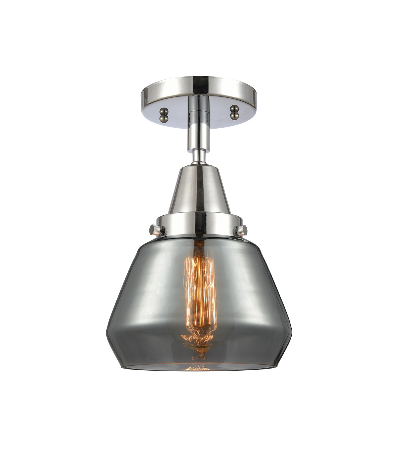 One Light Semi-Flush Mount by Innovations - Caden Collection, Polished Chrome Finish - 447-1C-PC-G173