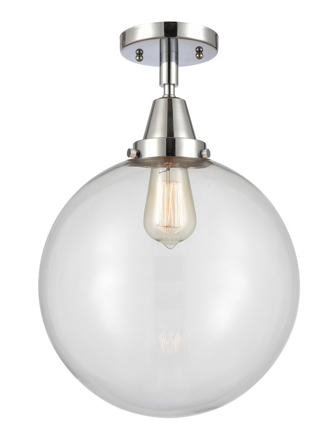 One Light Semi-Flush Mount by Innovations - Caden Collection, Polished Chrome Finish - 447-1C-PC-G202-12
