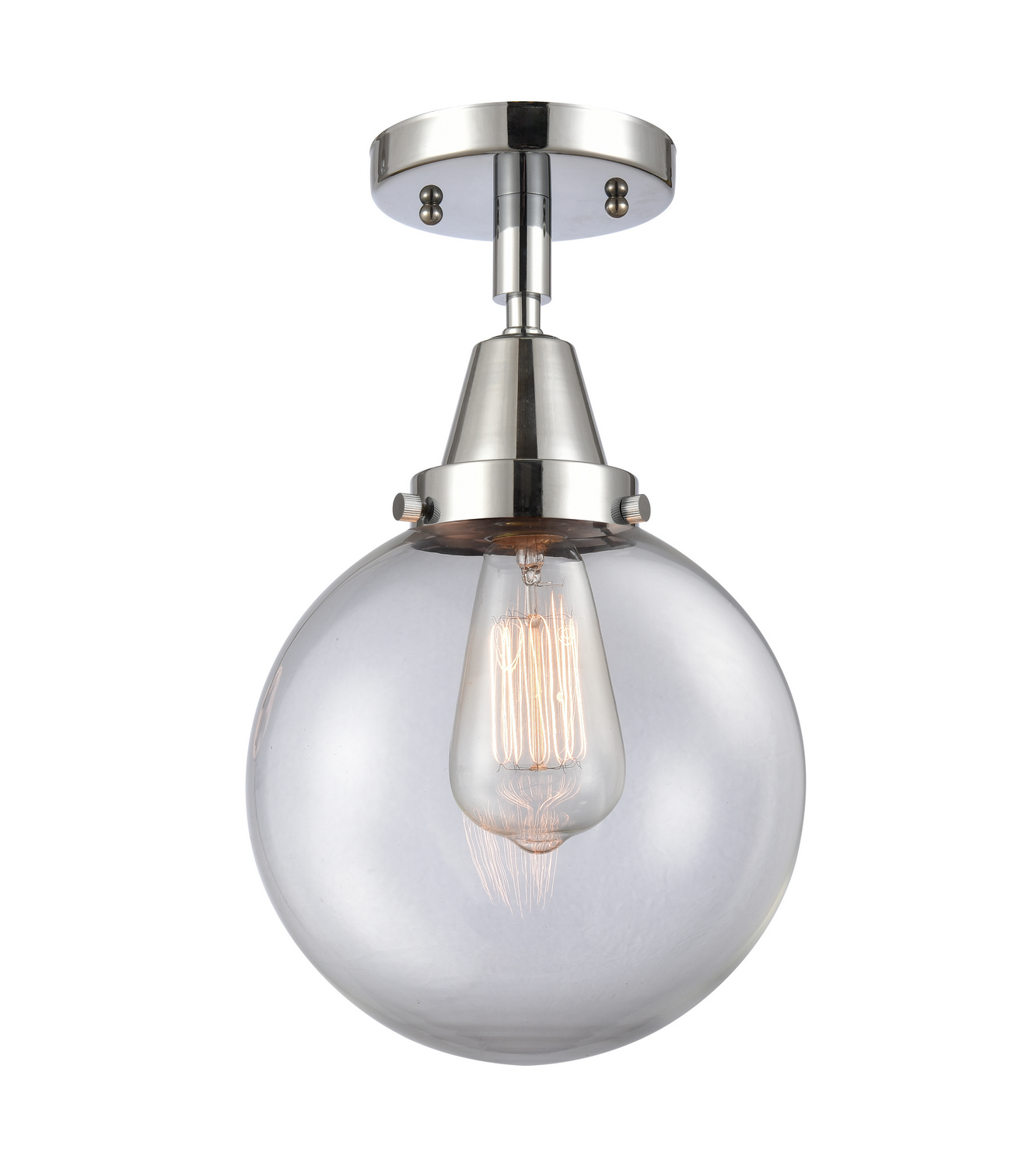 One Light Semi-Flush Mount by Innovations - Caden Collection, Polished Chrome Finish - 447-1C-PC-G202-8