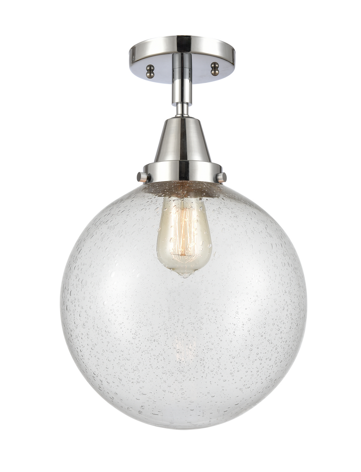 One Light Semi-Flush Mount by Innovations - Caden Collection, Polished Chrome Finish - 447-1C-PC-G204-10