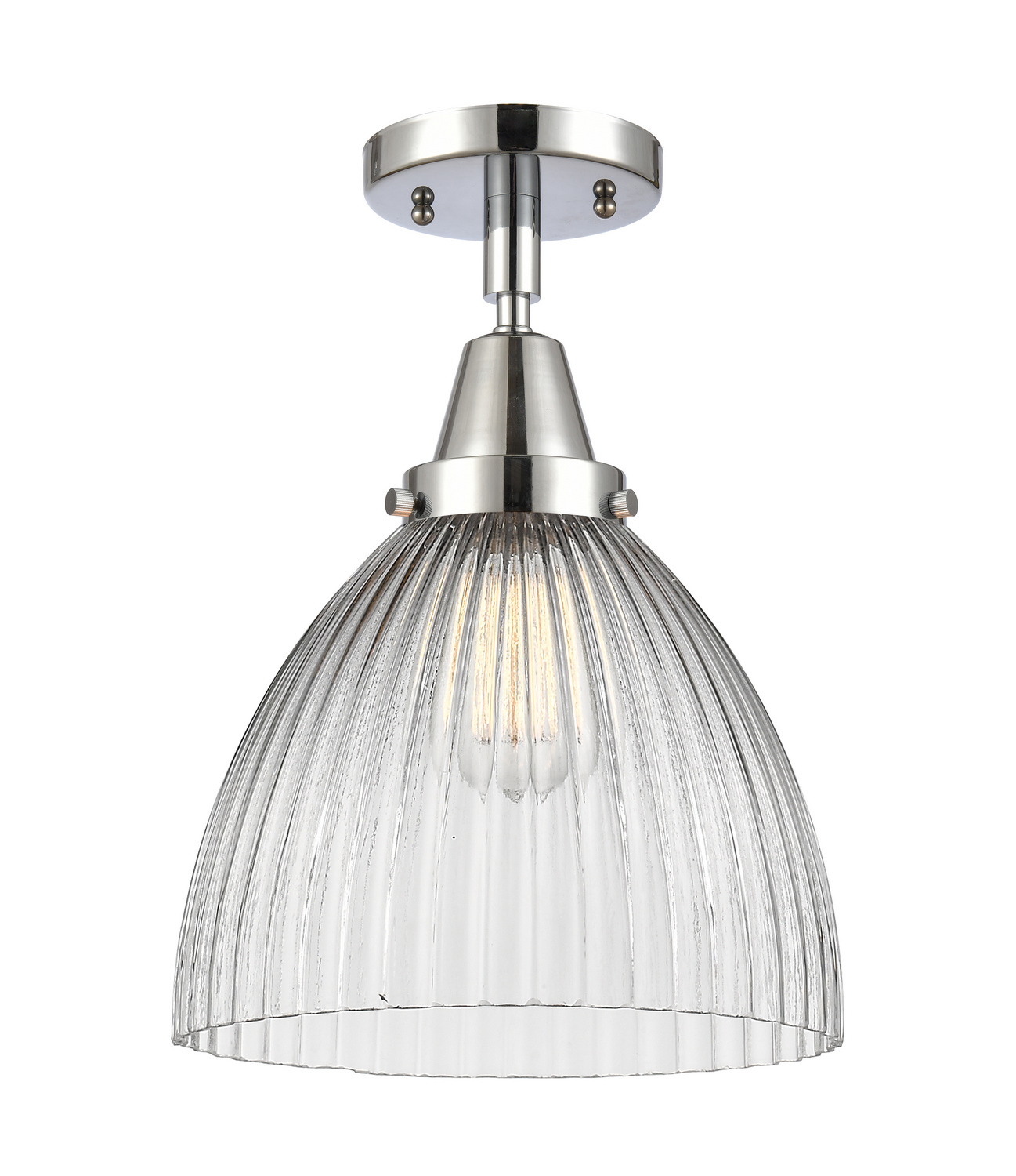 One Light Semi-Flush Mount by Innovations - Caden Collection, Polished Chrome Finish - 447-1C-PC-G222