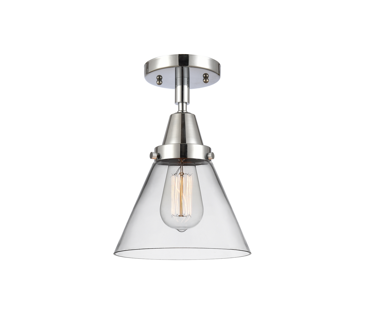 One Light Semi-Flush Mount by Innovations - Caden Collection, Polished Chrome Finish - 447-1C-PC-G42