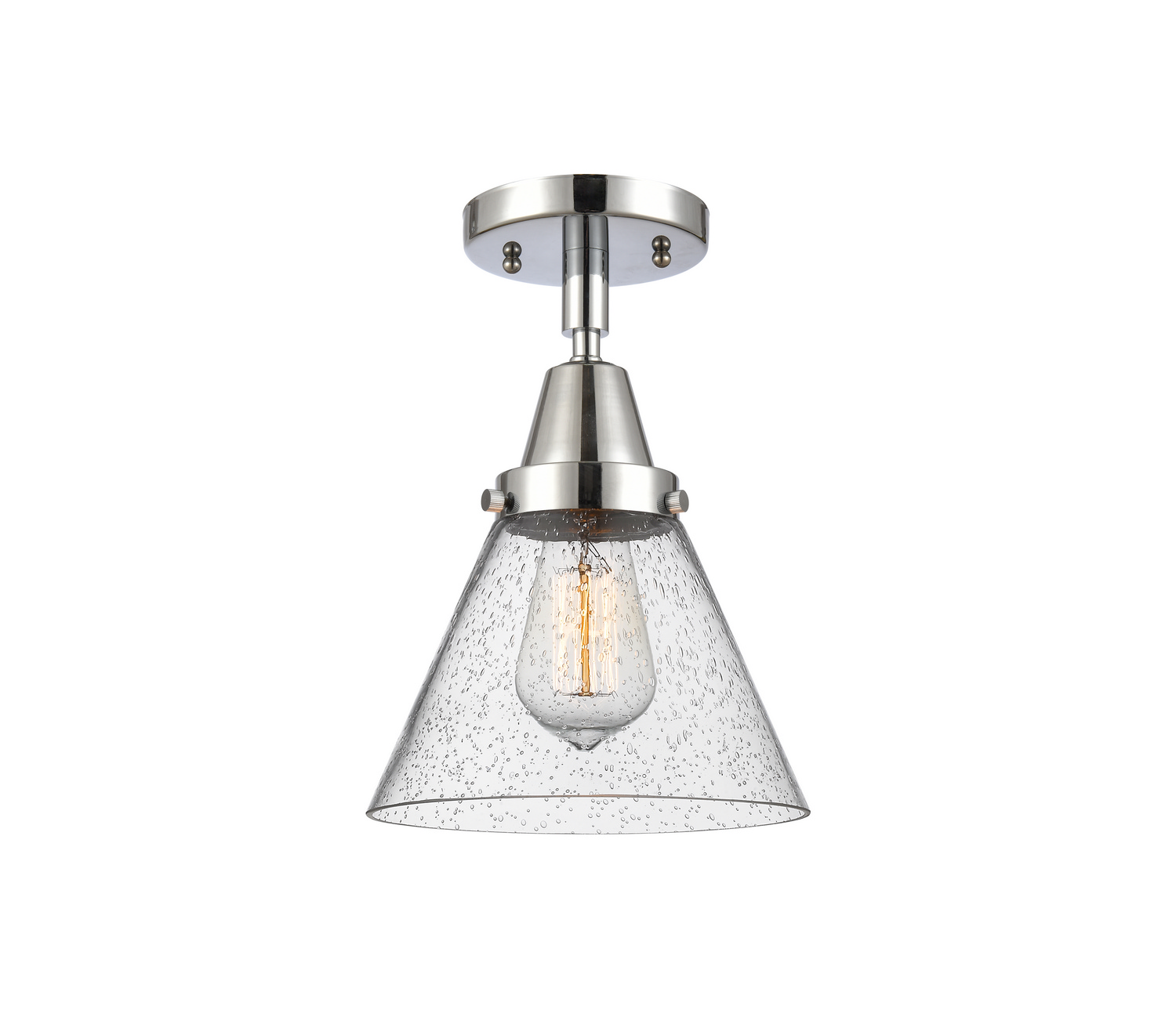 One Light Semi-Flush Mount by Innovations - Caden Collection, Polished Chrome Finish - 447-1C-PC-G44