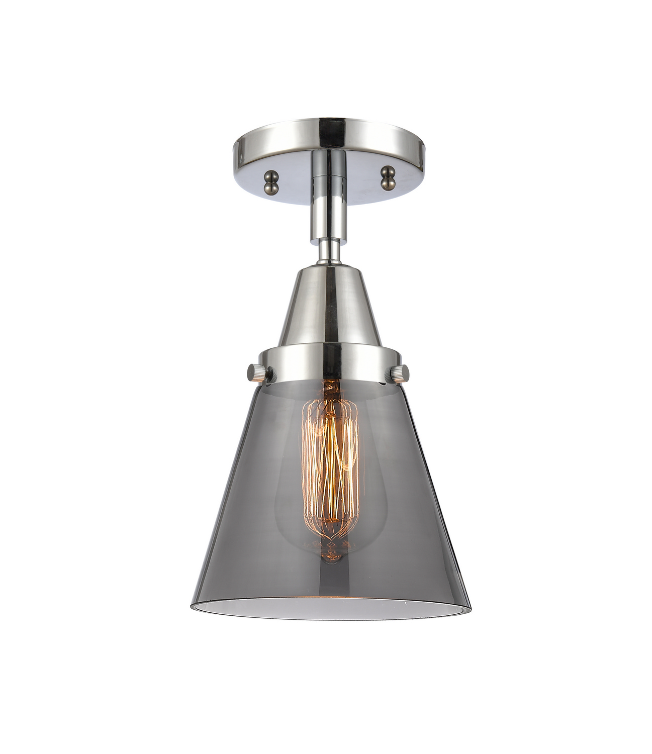One Light Semi-Flush Mount by Innovations - Caden Collection, Polished Chrome Finish - 447-1C-PC-G63