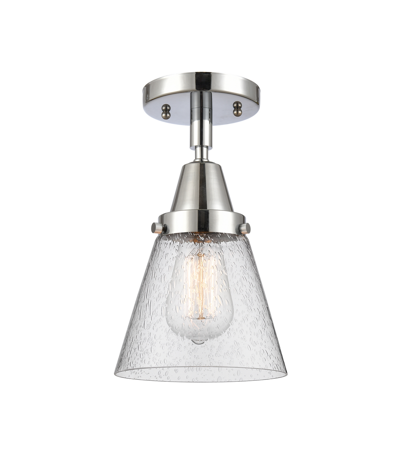 One Light Semi-Flush Mount by Innovations - Caden Collection, Polished Chrome Finish - 447-1C-PC-G64