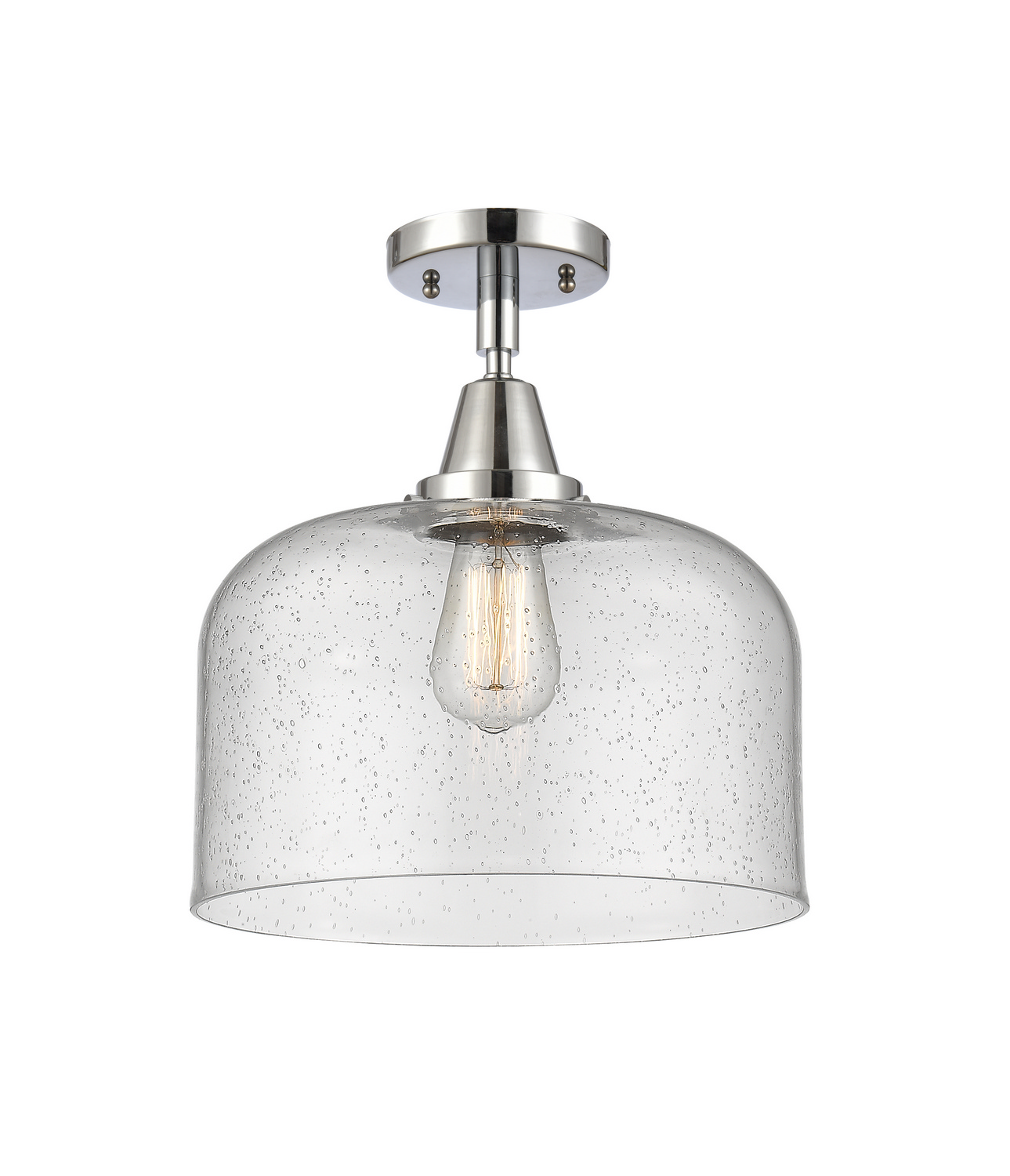 One Light Semi-Flush Mount by Innovations - Caden Collection, Polished Chrome Finish - 447-1C-PC-G74-L