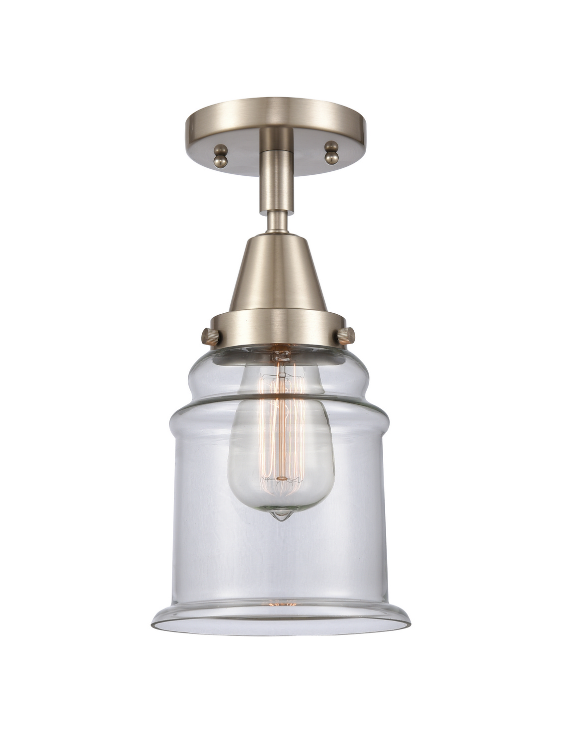 One Light Semi-Flush Mount by Innovations - Caden Collection, Brushed Satin Nickel Finish - 447-1C-SN-G182