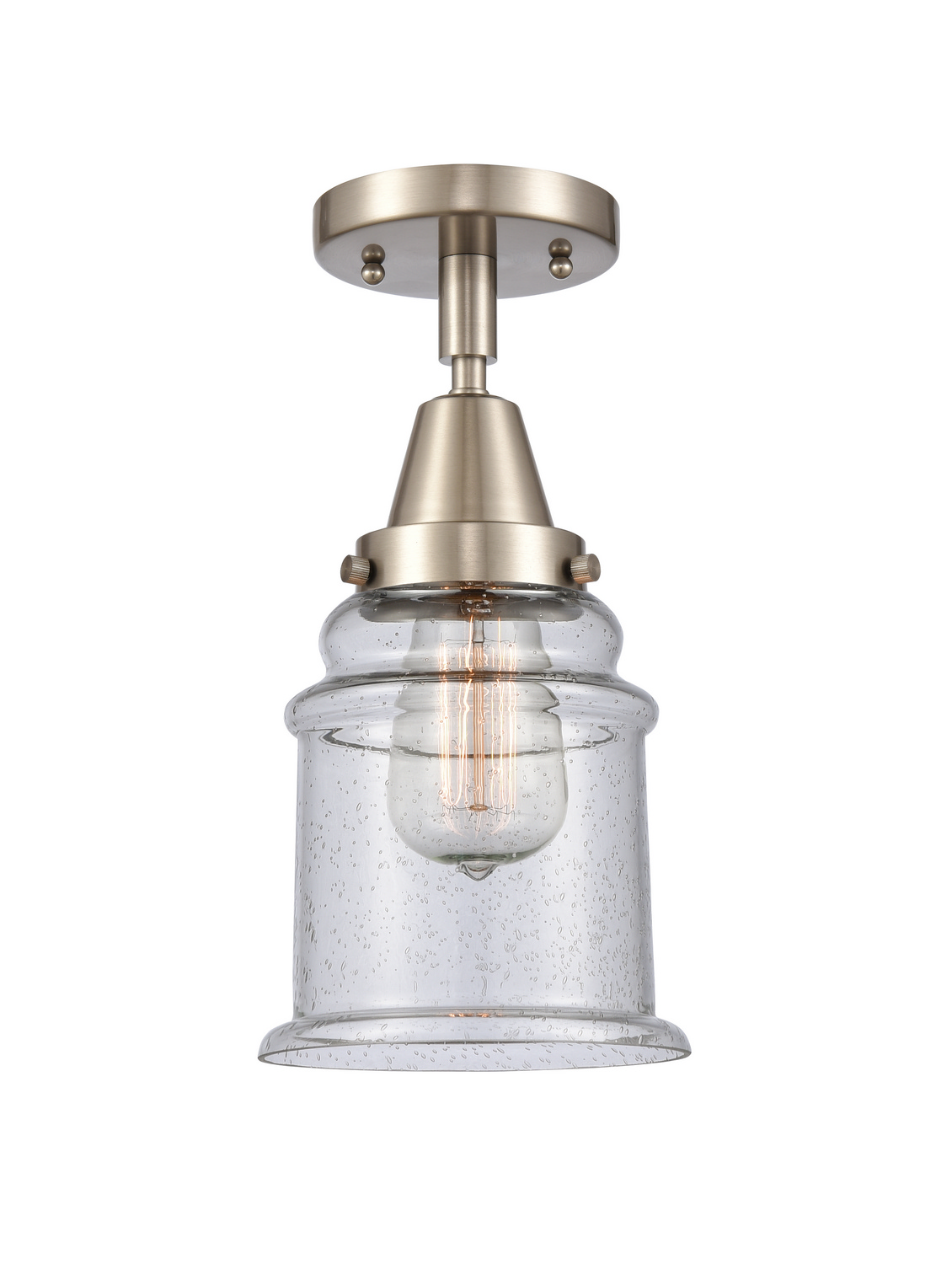 One Light Semi-Flush Mount by Innovations - Caden Collection, Brushed Satin Nickel Finish - 447-1C-SN-G184