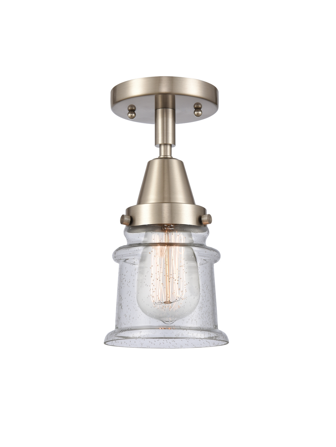 One Light Semi-Flush Mount by Innovations - Caden Collection, Brushed Satin Nickel Finish - 447-1C-SN-G184S