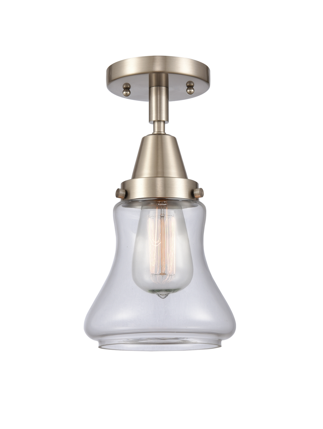One Light Semi-Flush Mount by Innovations - Caden Collection, Brushed Satin Nickel Finish - 447-1C-SN-G192