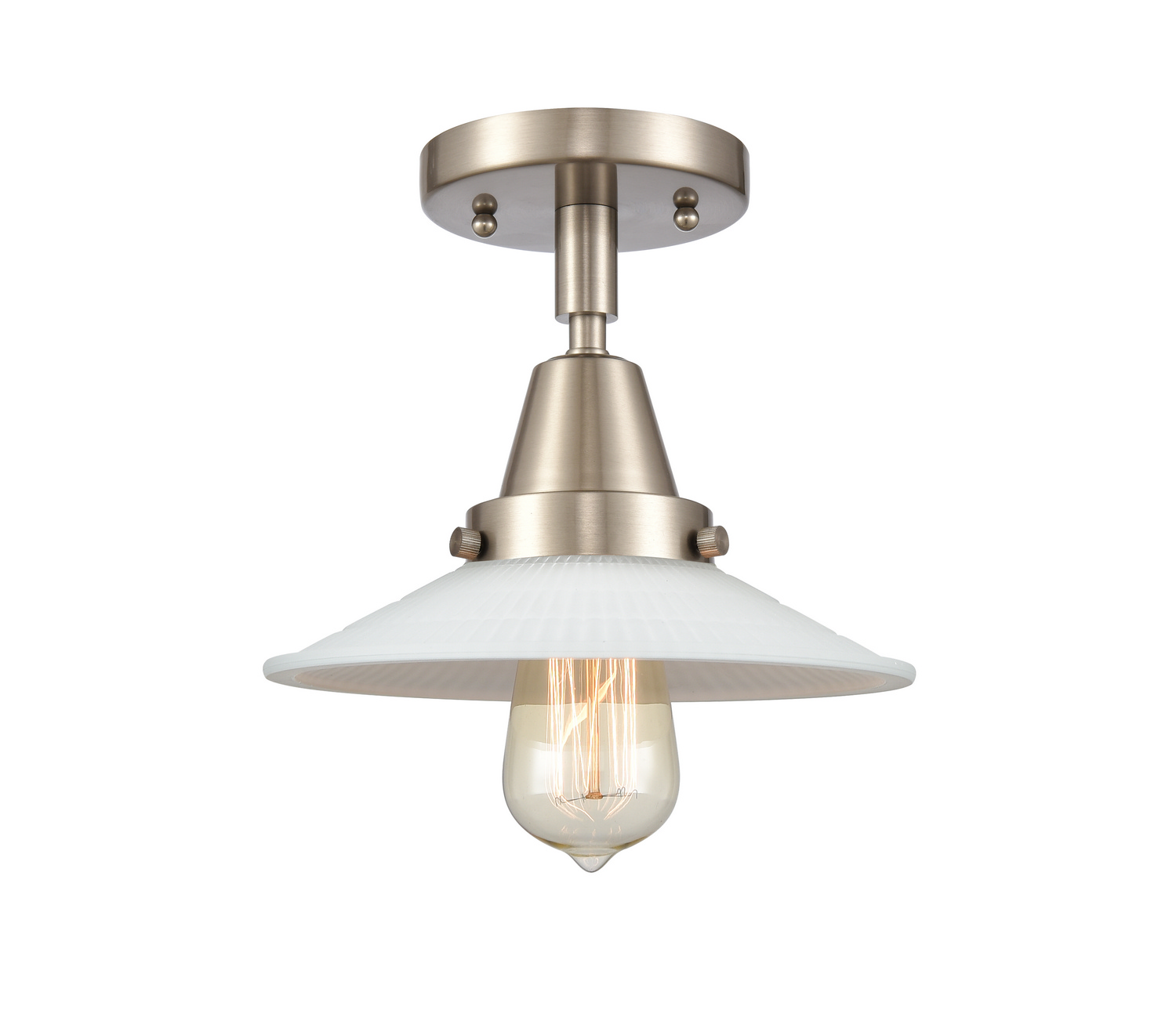 LED Semi-Flush Mount by Innovations - Caden Collection, Brushed Satin Nickel Finish - 447-1C-SN-G1-LED