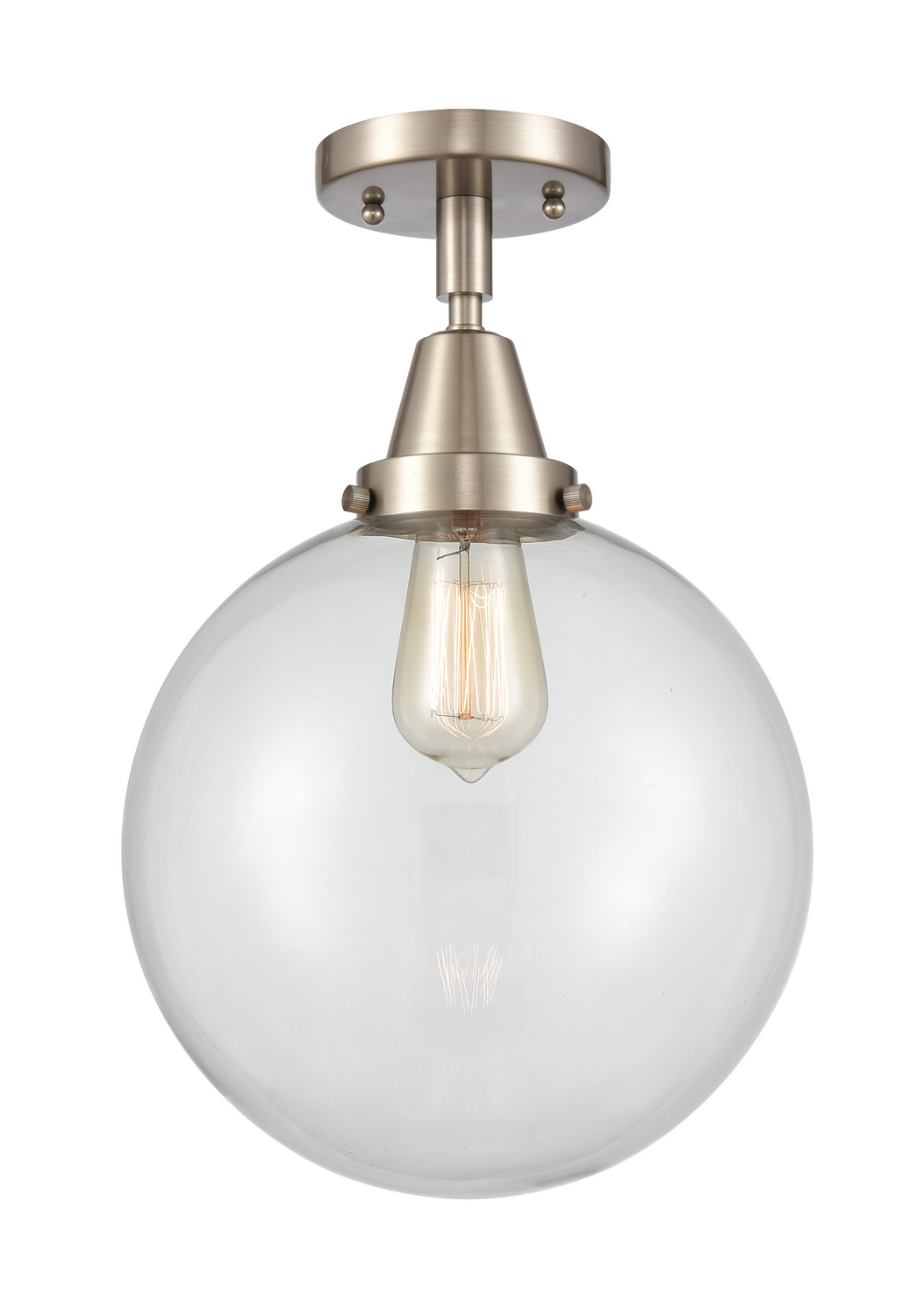 LED Semi-Flush Mount by Innovations - Caden Collection, Brushed Satin Nickel Finish - 447-1C-SN-G202-10-LED