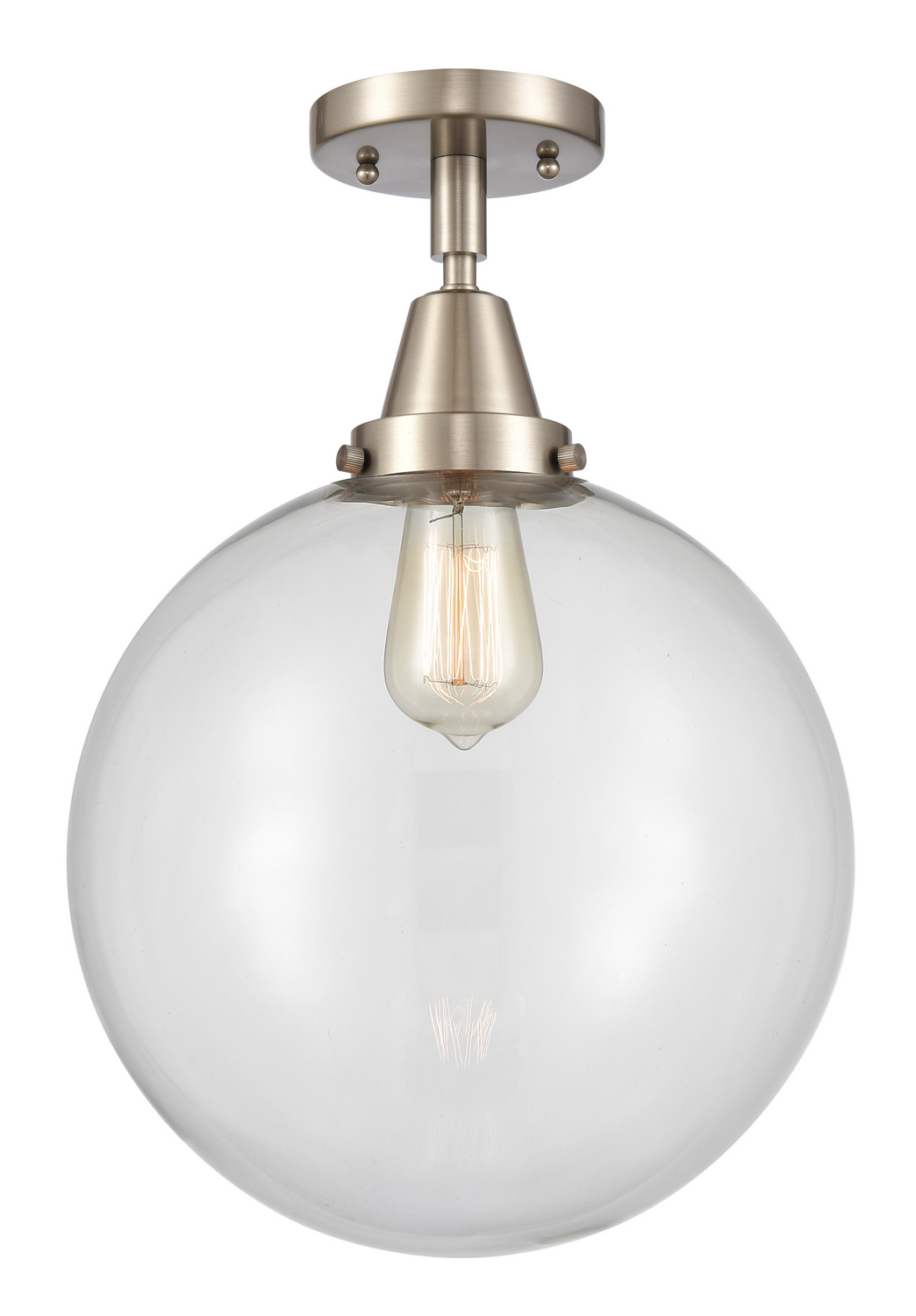 One Light Semi-Flush Mount by Innovations - Caden Collection, Brushed Satin Nickel Finish - 447-1C-SN-G202-12