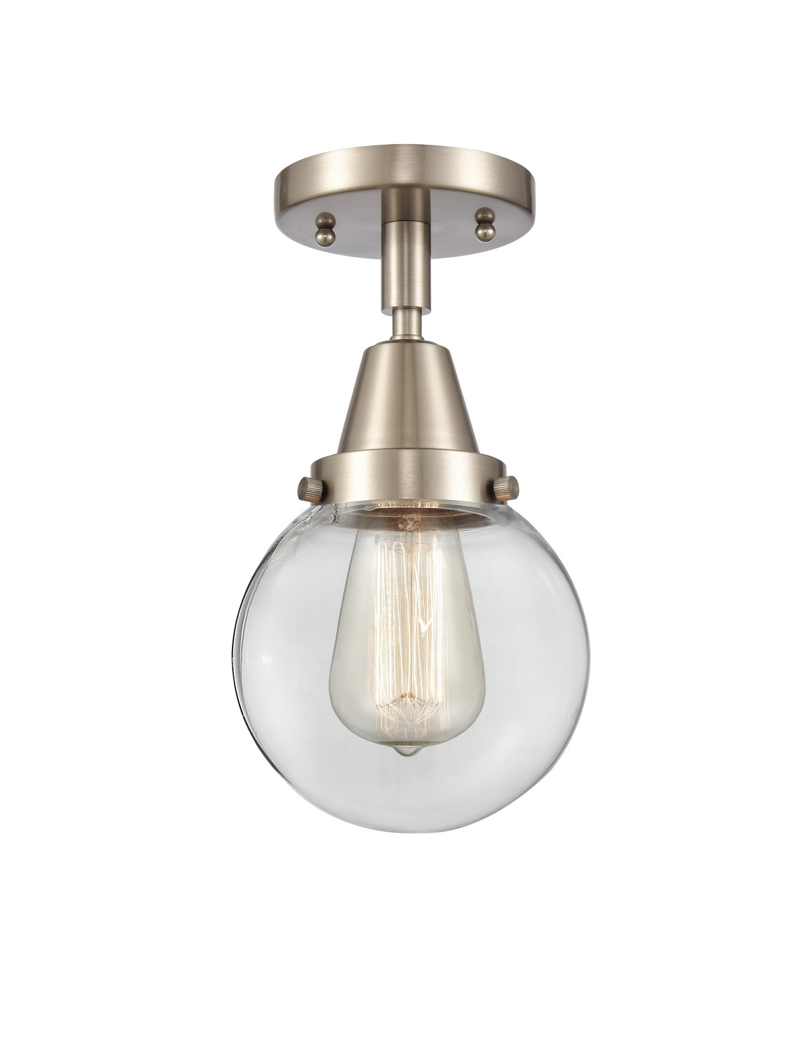 LED Semi-Flush Mount by Innovations - Caden Collection, Brushed Satin Nickel Finish - 447-1C-SN-G202-6-LED