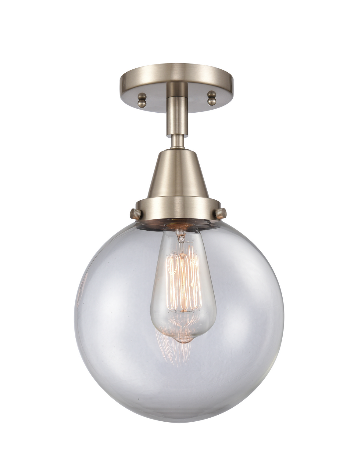 LED Semi-Flush Mount by Innovations - Caden Collection, Brushed Satin Nickel Finish - 447-1C-SN-G202-8-LED