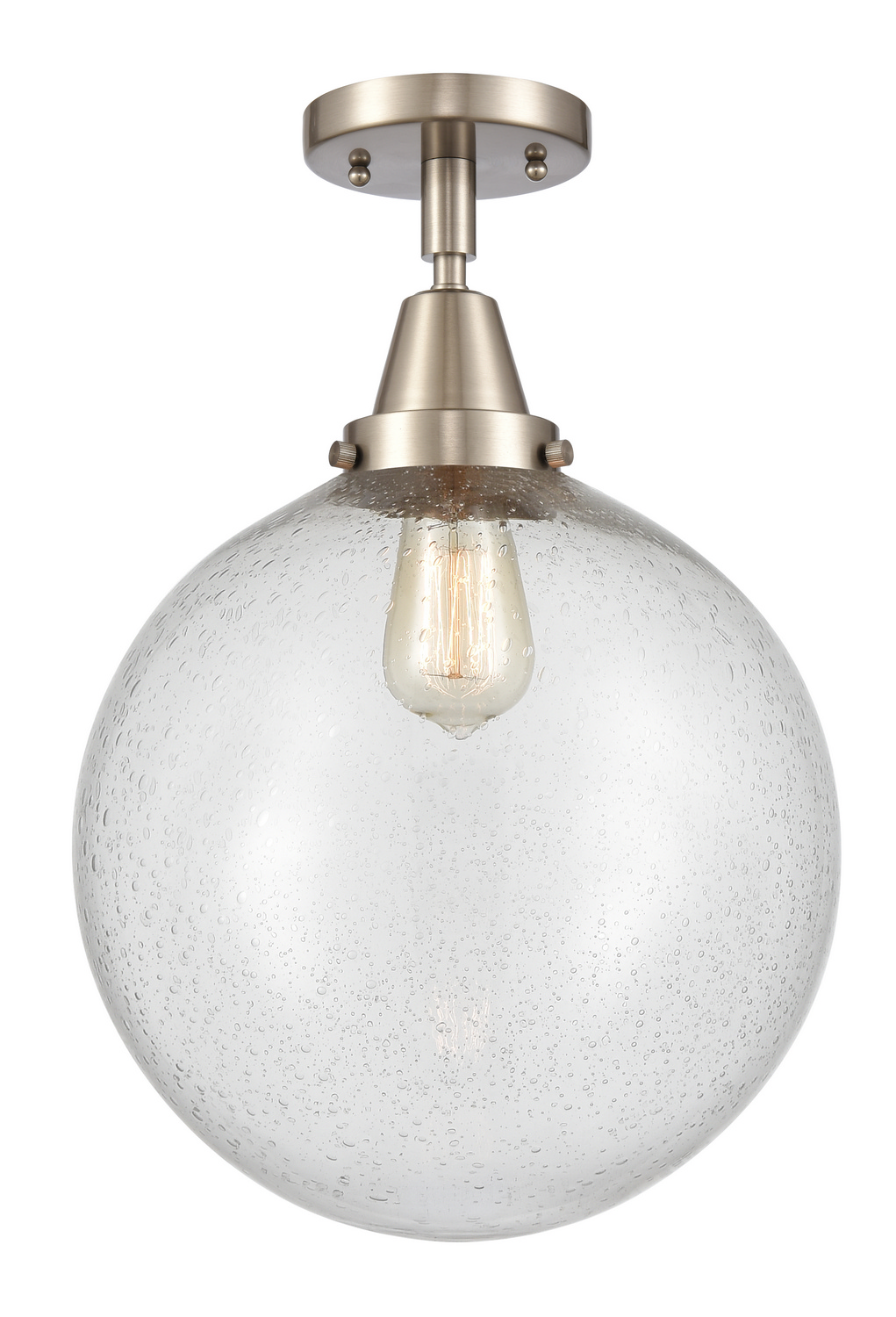 LED Semi-Flush Mount by Innovations - Caden Collection, Brushed Satin Nickel Finish - 447-1C-SN-G204-12-LED