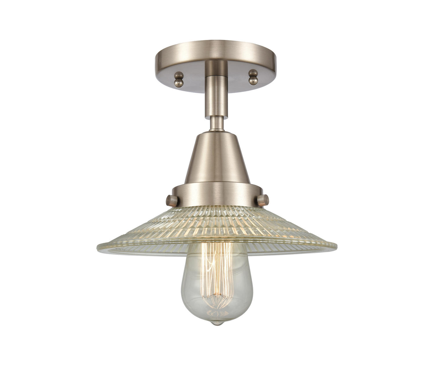 LED Semi-Flush Mount by Innovations - Caden Collection, Brushed Satin Nickel Finish - 447-1C-SN-G2-LED