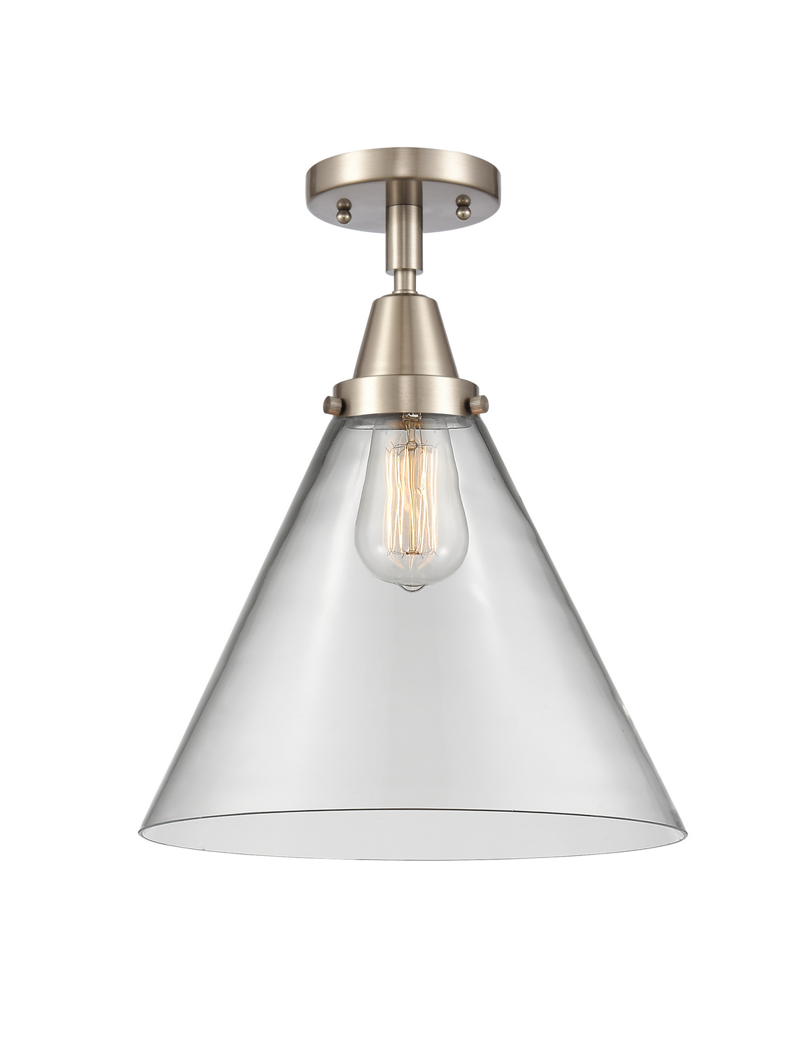 One Light Semi-Flush Mount by Innovations - Caden Collection, Brushed Satin Nickel Finish - 447-1C-SN-G42-L