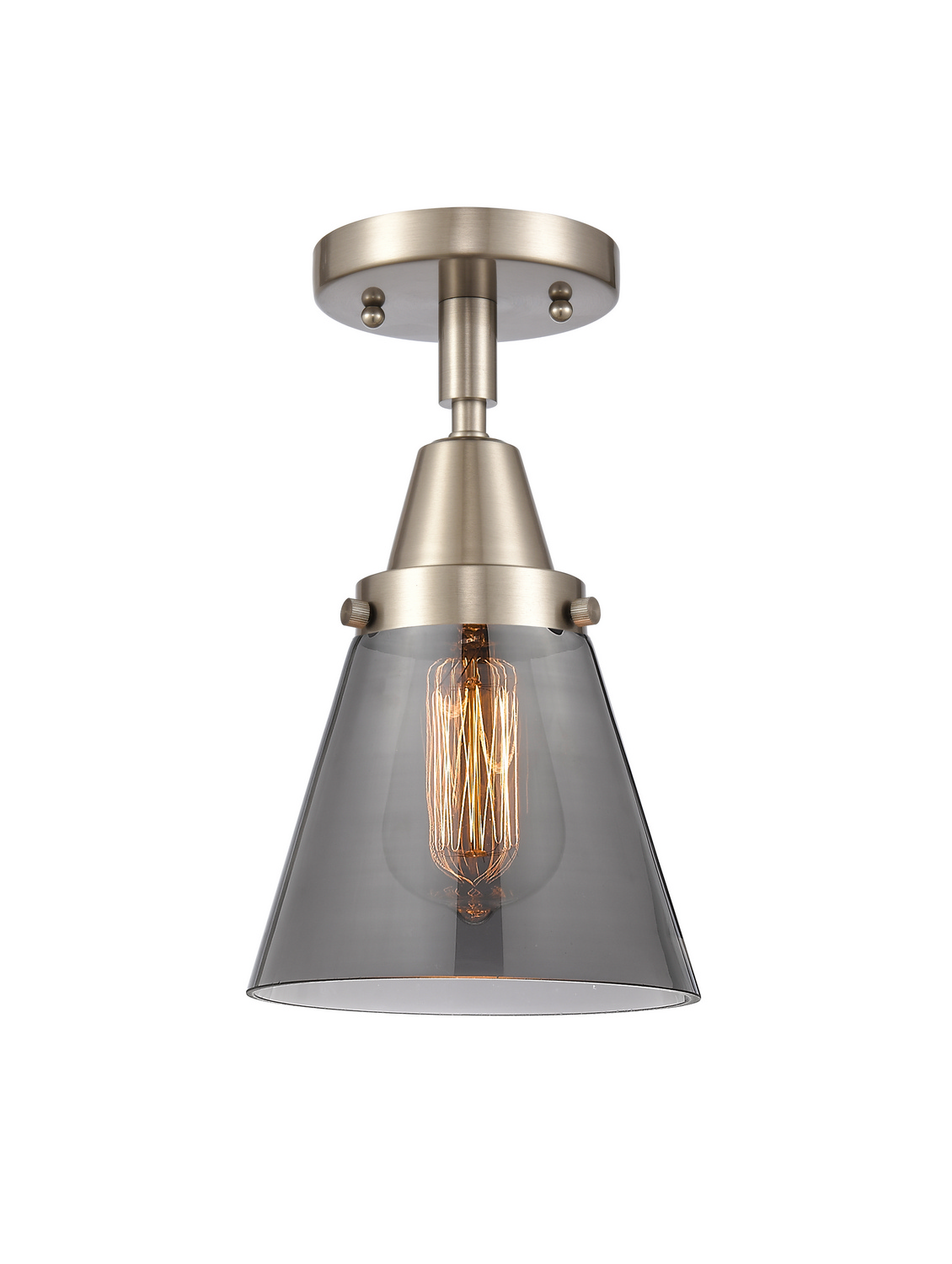 LED Semi-Flush Mount by Innovations - Caden Collection, Brushed Satin Nickel Finish - 447-1C-SN-G63-LED