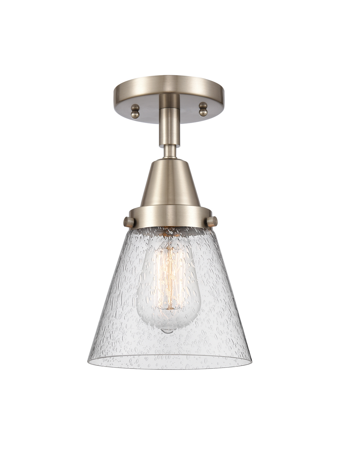 One Light Semi-Flush Mount by Innovations - Caden Collection, Brushed Satin Nickel Finish - 447-1C-SN-G64