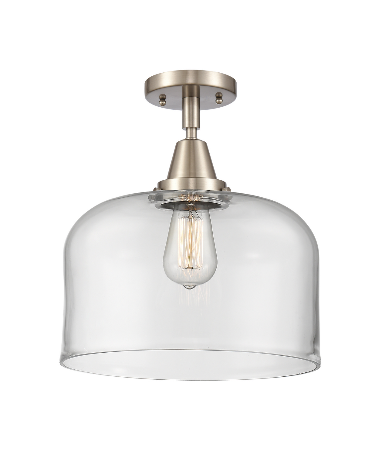 LED Semi-Flush Mount by Innovations - Caden Collection, Brushed Satin Nickel Finish - 447-1C-SN-G72-L-LED