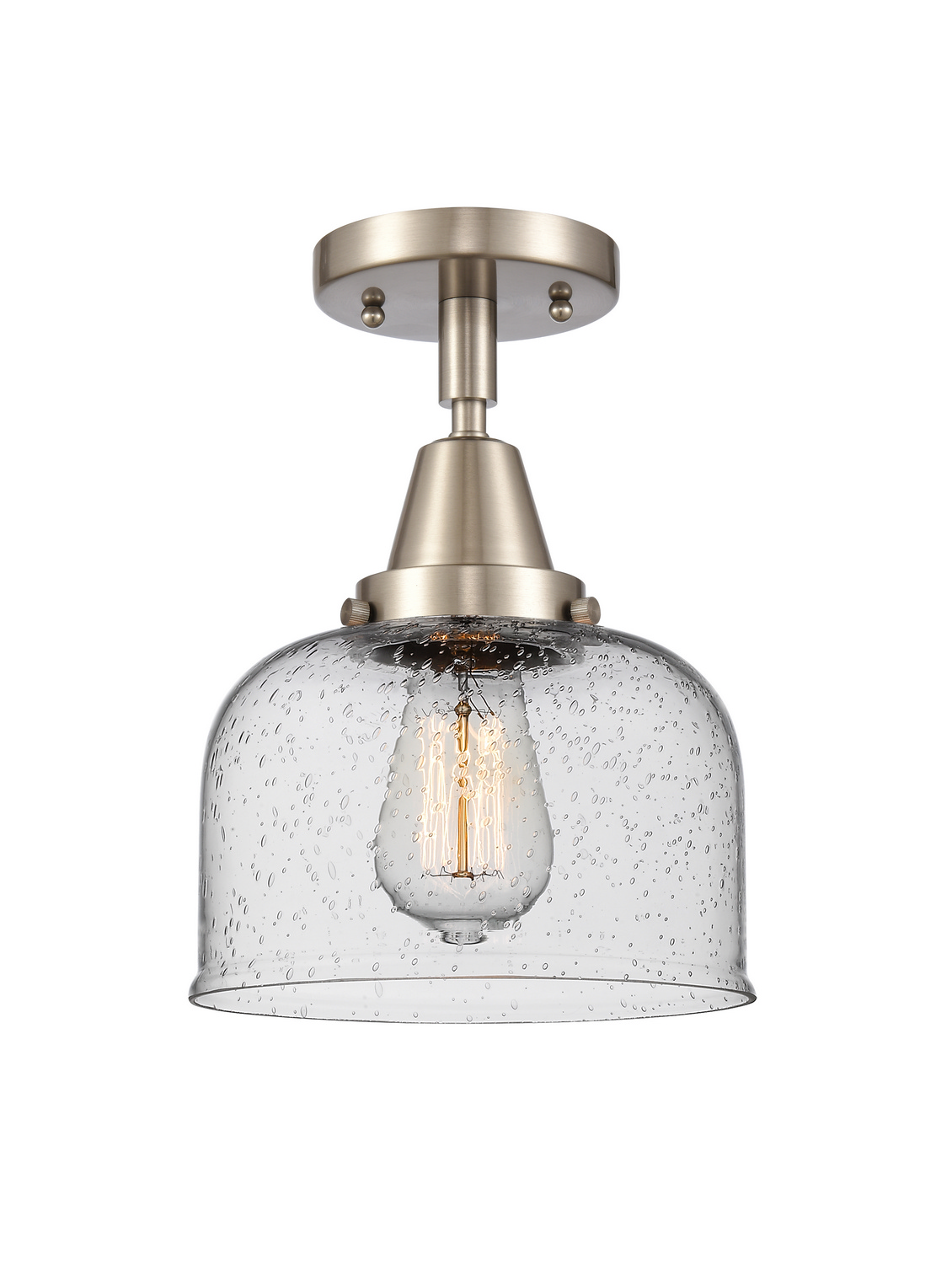 LED Semi-Flush Mount by Innovations - Caden Collection, Brushed Satin Nickel Finish - 447-1C-SN-G74-LED