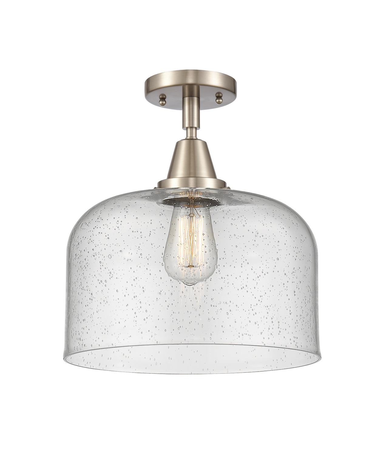 LED Semi-Flush Mount by Innovations - Caden Collection, Brushed Satin Nickel Finish - 447-1C-SN-G74-L-LED