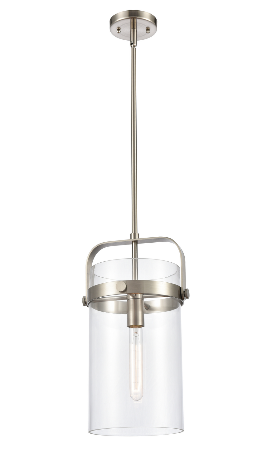LED Mini Pendant by Innovations - Downtown Urban Collection, Brushed Satin Nickel Finish - 413-1S-SN-8CL-LED