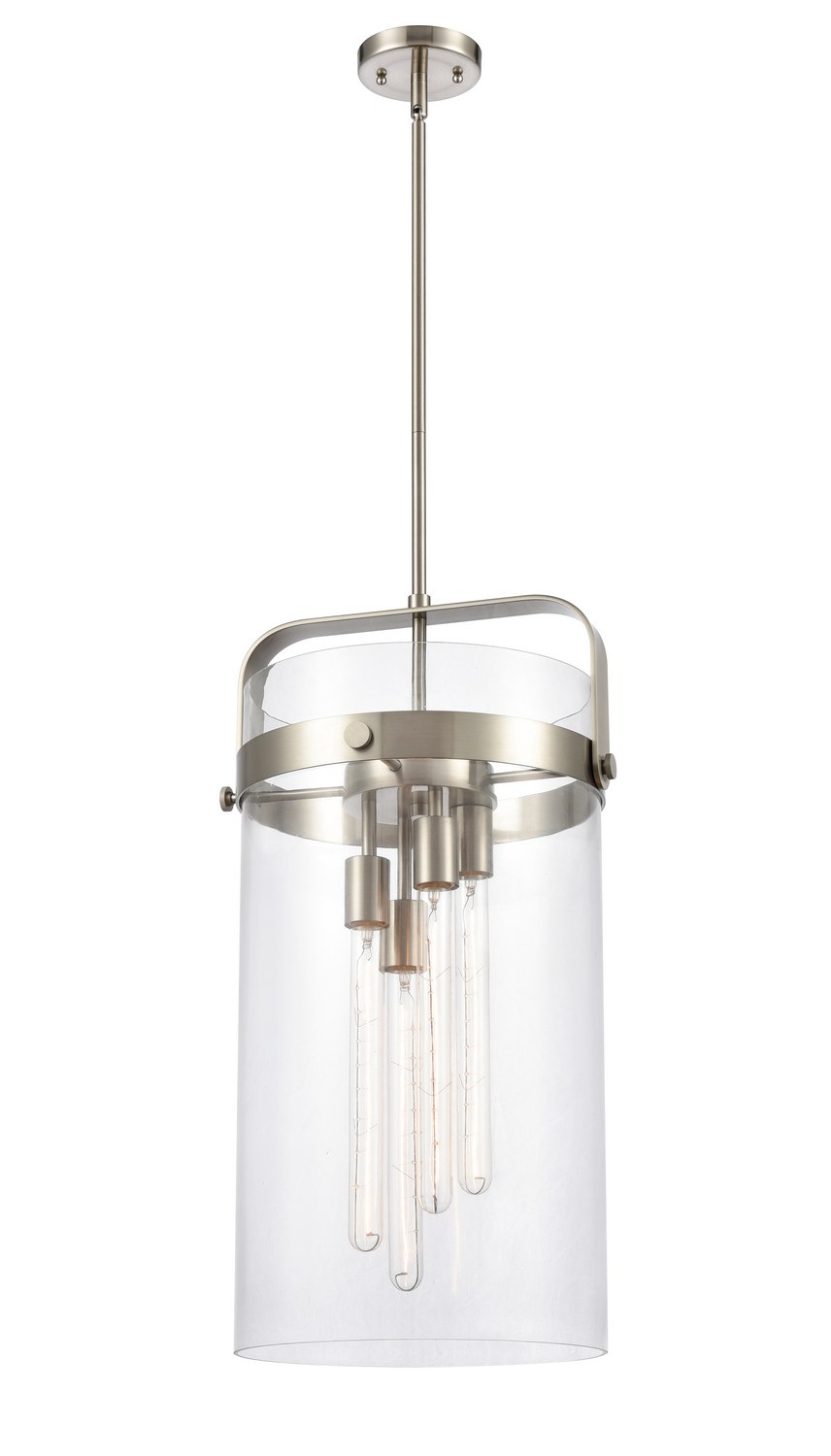 LED Pendant by Innovations - Downtown Urban Collection, Brushed Satin Nickel Finish - 413-4S-SN-12CL-LED