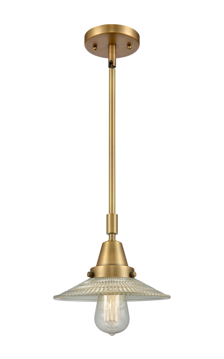 One Light Mini Pendant by Innovations - Caden Collection, Brushed Brass Finish - 447-1S-BB-G2