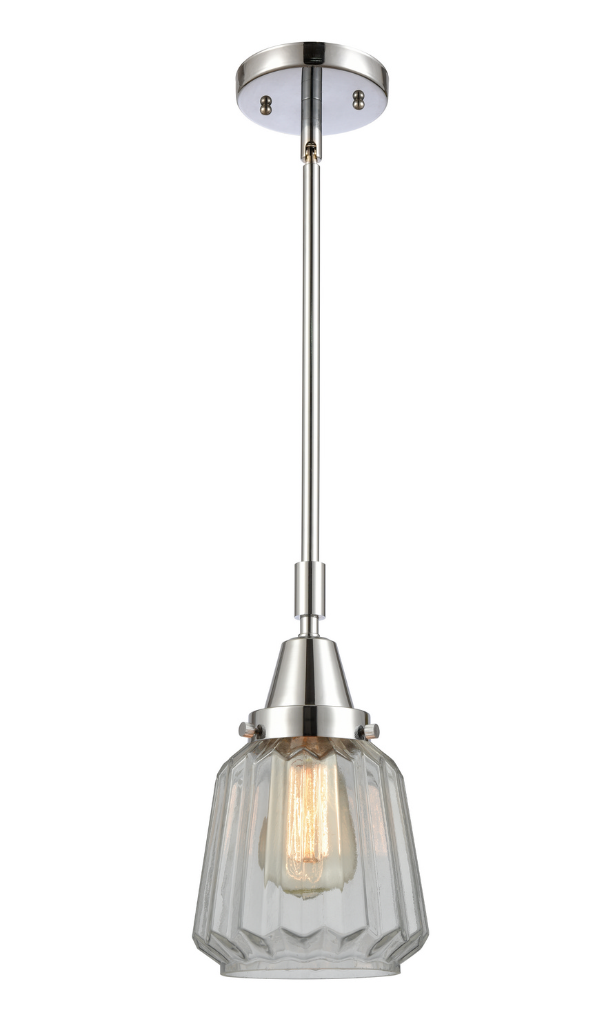 LED Mini Pendant by Innovations - Caden Collection, Polished Chrome Finish - 447-1S-PC-G142-LED