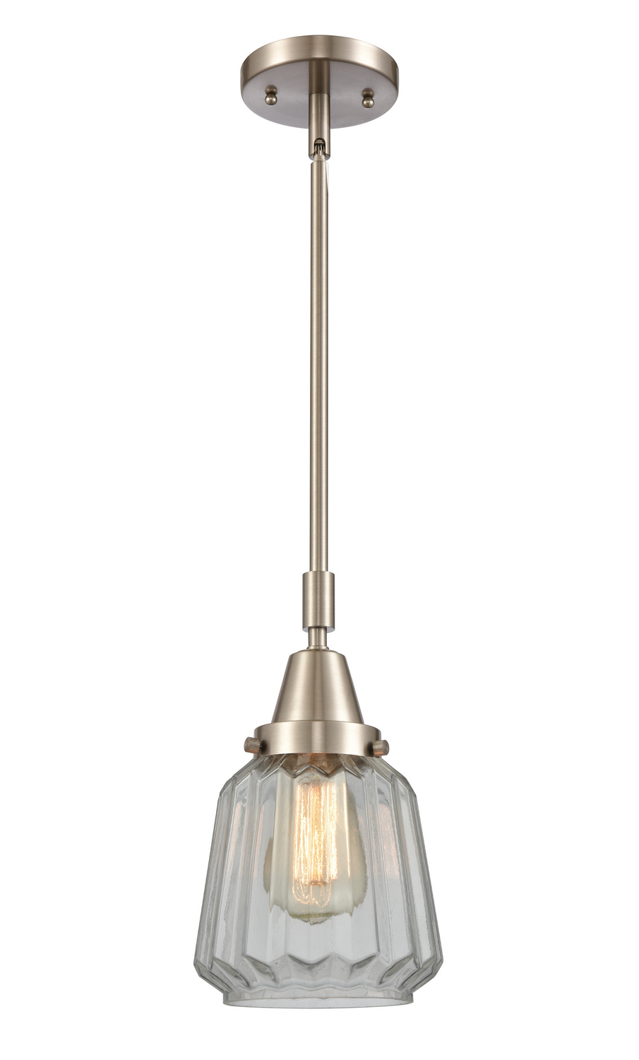 One Light Mini Pendant by Innovations - Caden Collection, Brushed Satin Nickel Finish - 447-1S-SN-G142