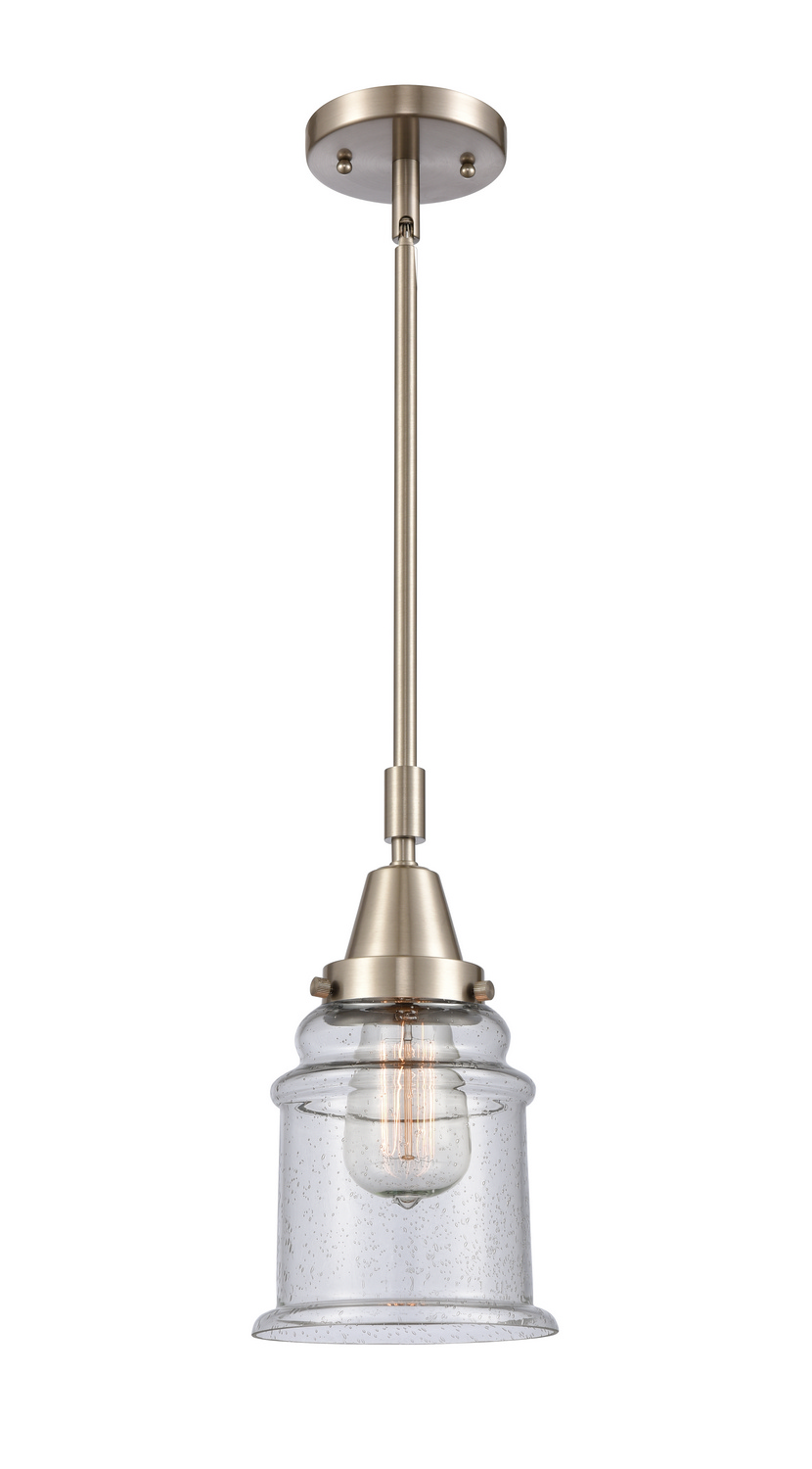 LED Mini Pendant by Innovations - Caden Collection, Brushed Satin Nickel Finish - 447-1S-SN-G184-LED