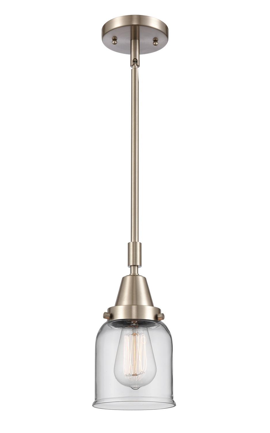 One Light Mini Pendant by Innovations - Caden Collection, Brushed Satin Nickel Finish - 447-1S-SN-G52