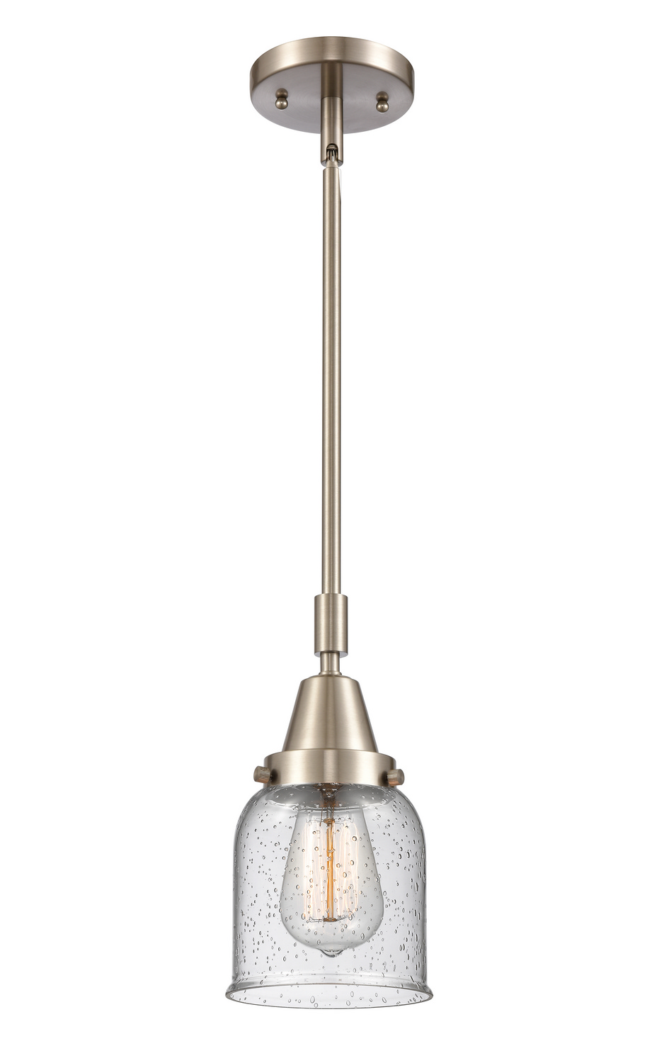 LED Mini Pendant by Innovations - Caden Collection, Brushed Satin Nickel Finish - 447-1S-SN-G54-LED